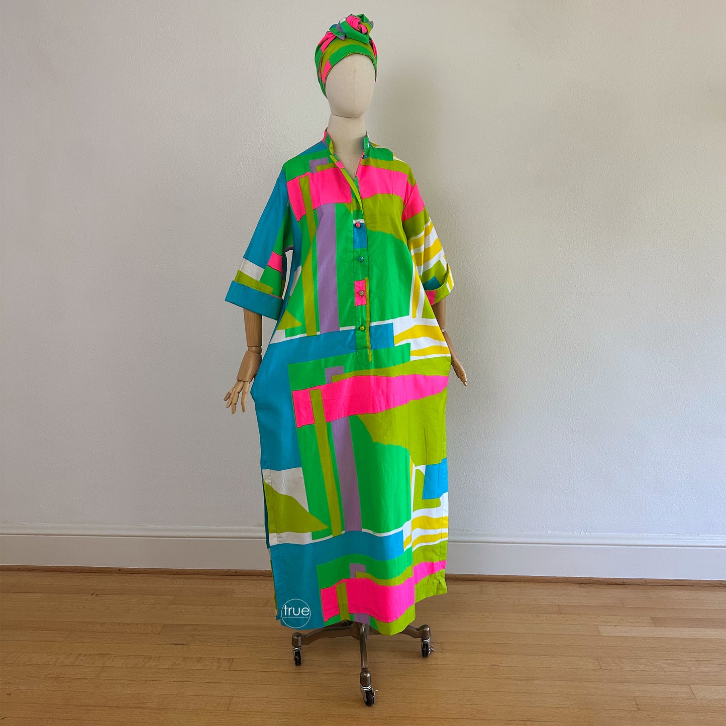 vintage 1970's caftan ...deadstock Penthouse Gallery CATHERINE OGUST cotton kaftan never worn