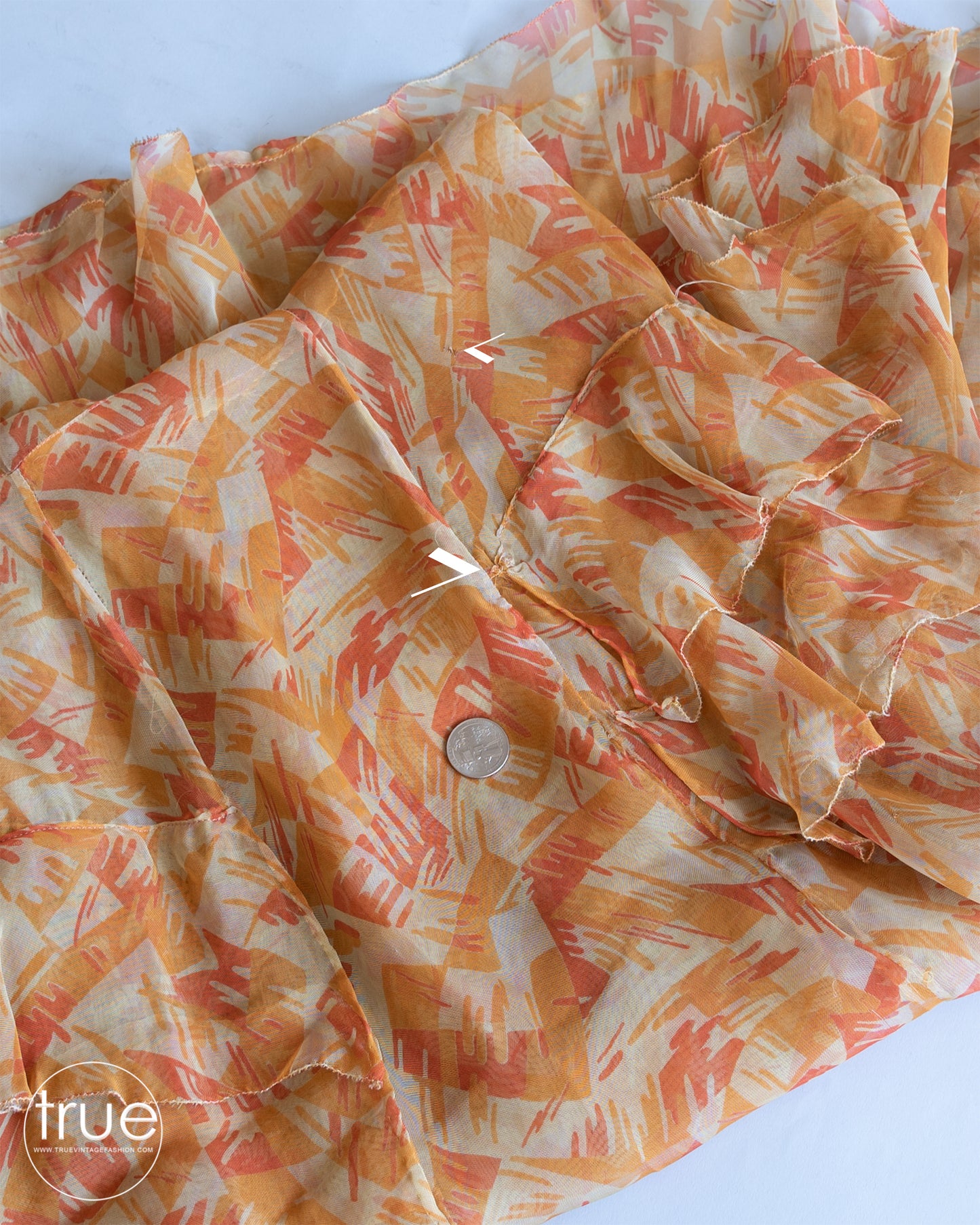 vintage 1920's dress ...fabulous semi-sheer deco print dress