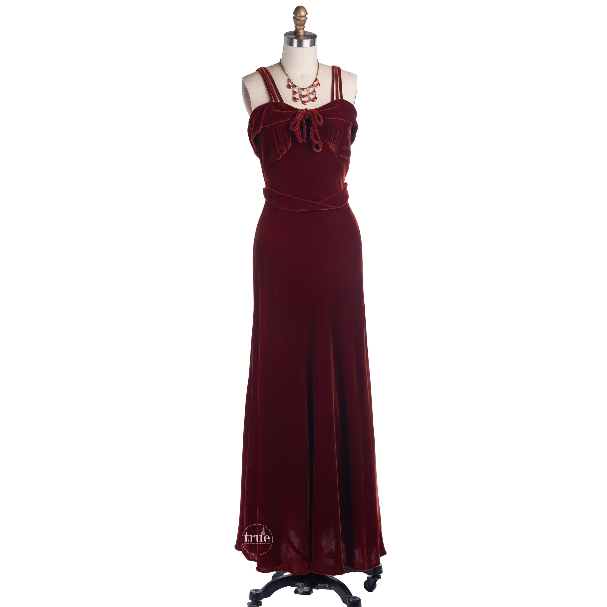 vintage 1930's velvet dress