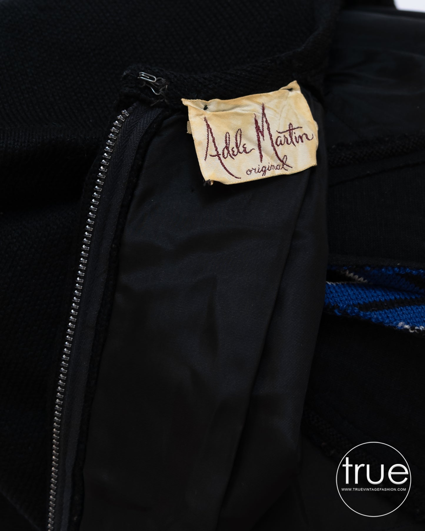 vintage 1950's dress ...figure flattering Adele Martin black knit sweater wiggle dress