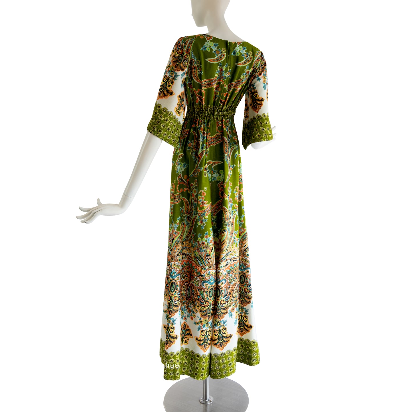 vintage 1970's jumpsuit ...amazing ALEX COLMAN green paisley wide leg jumpsuit