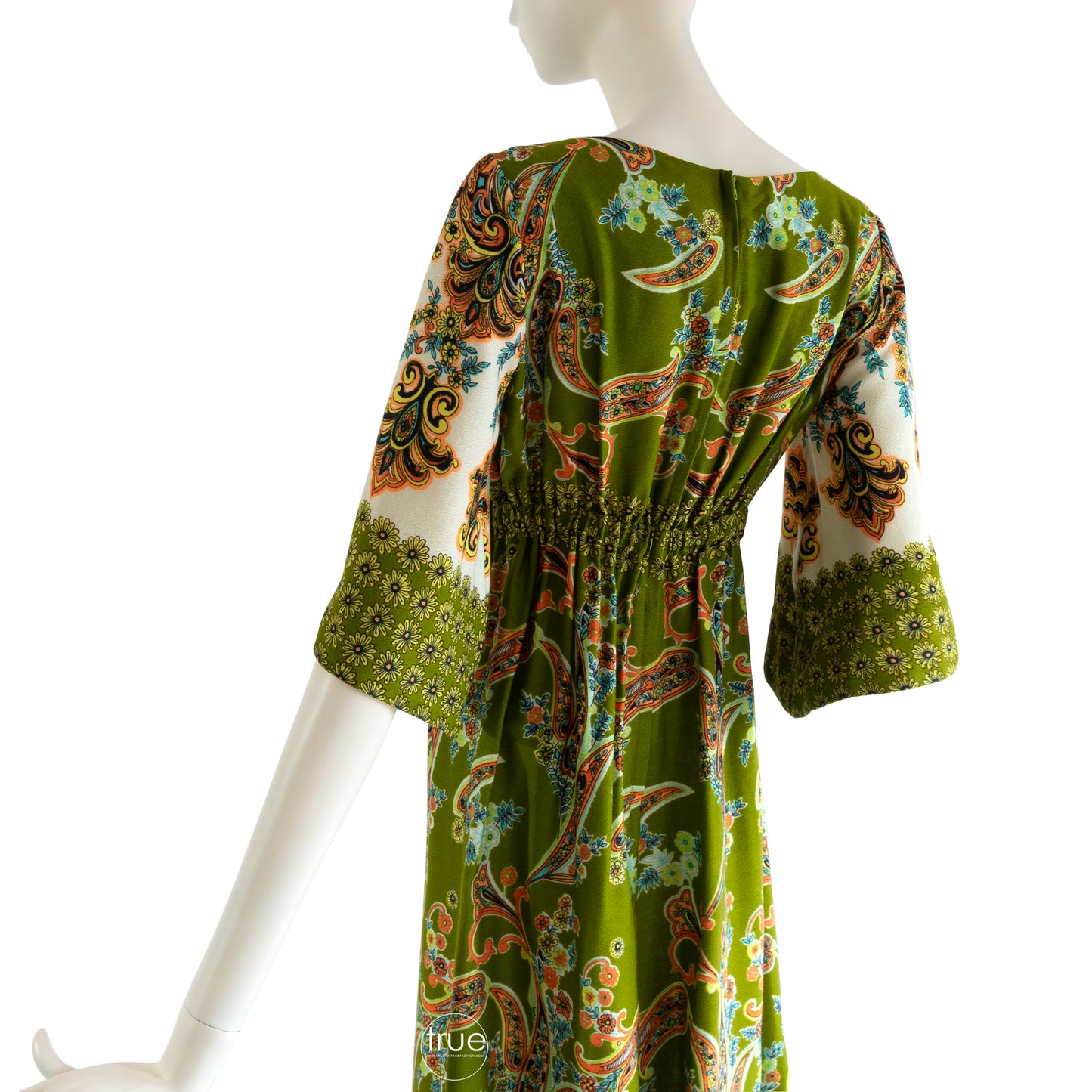 vintage 1970's jumpsuit ...amazing ALEX COLMAN green paisley wide leg jumpsuit