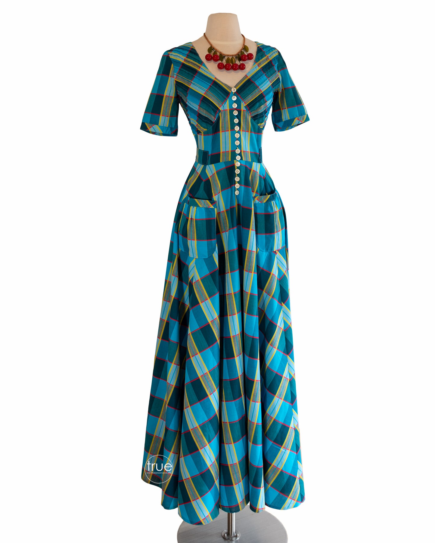vintage 1970's dress ...does 1940's Betty Barclay rainbow plaid dress