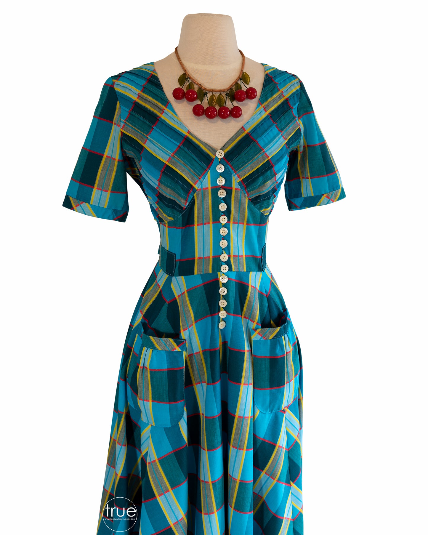 vintage 1970's dress ...does 1940's Betty Barclay rainbow plaid dress