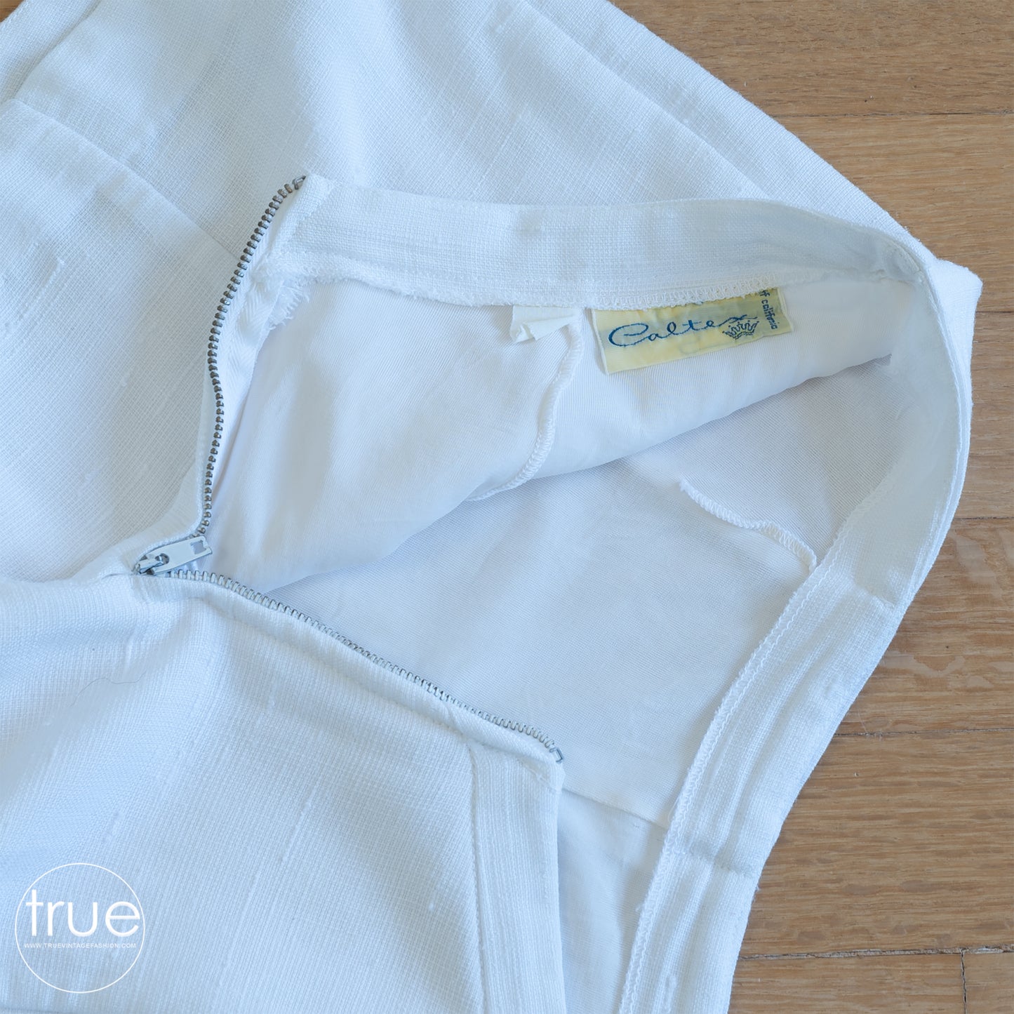 RESERVED vintage 1940's swimsuit playsuit ...rare CALTEX of california white slub booty dip shorts and top
