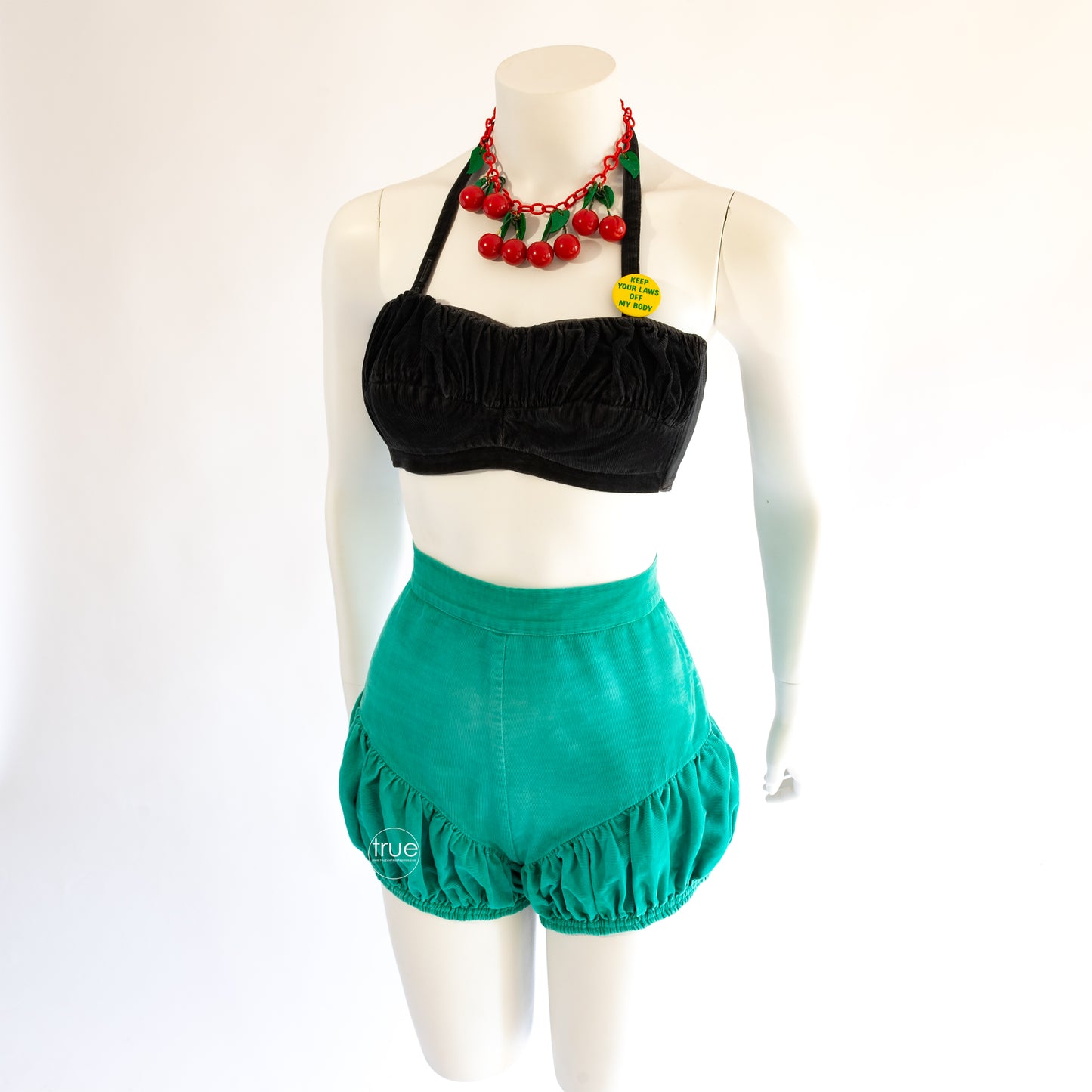 vintage 1940's top ...summer staple CATALINA black corduroy convertible top