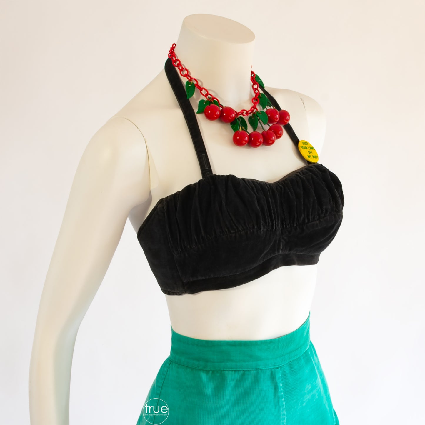 vintage 1940's top ...summer staple CATALINA black corduroy convertible top