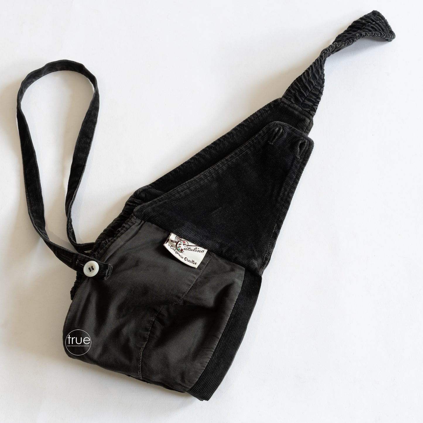 vintage 1940's top ...summer staple CATALINA black corduroy convertible top