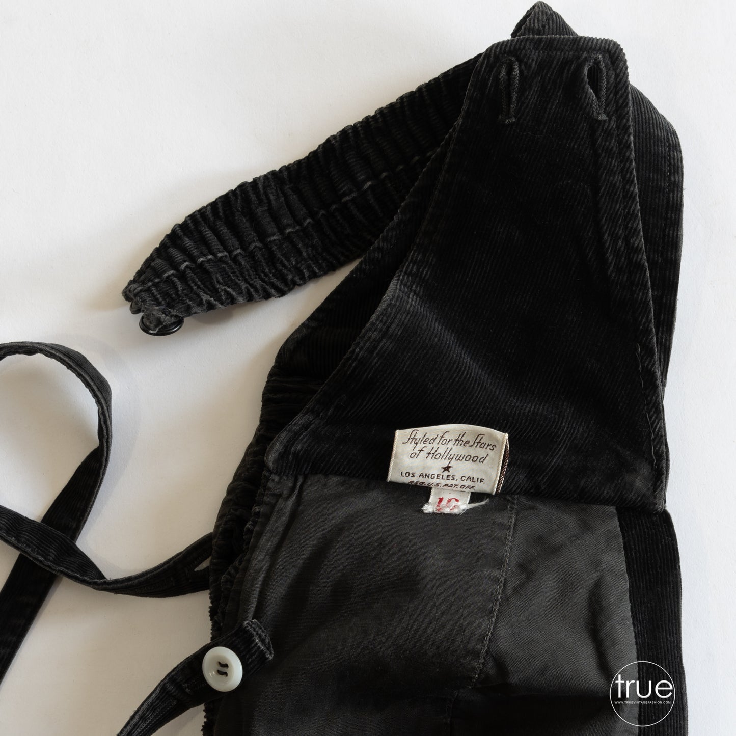 vintage 1940's top ...summer staple CATALINA black corduroy convertible top