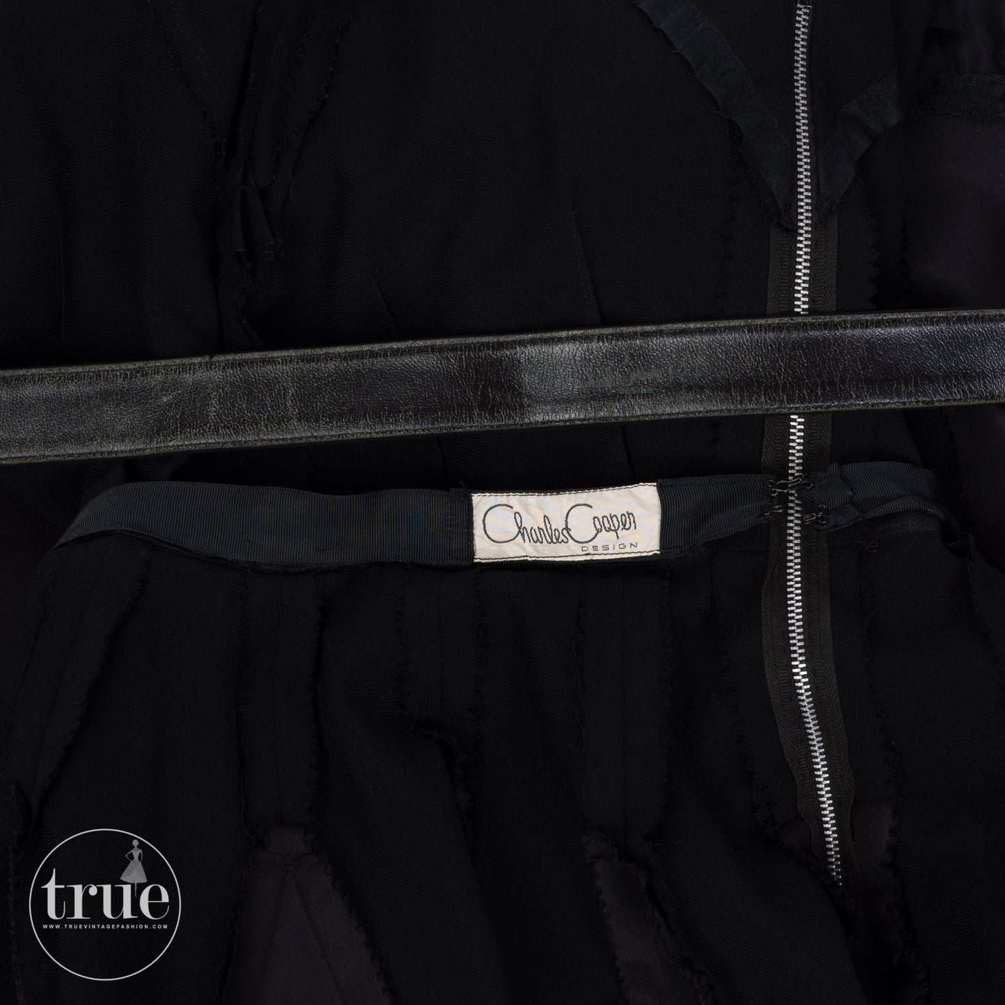 1950's Charles Cooper Design black wool dress