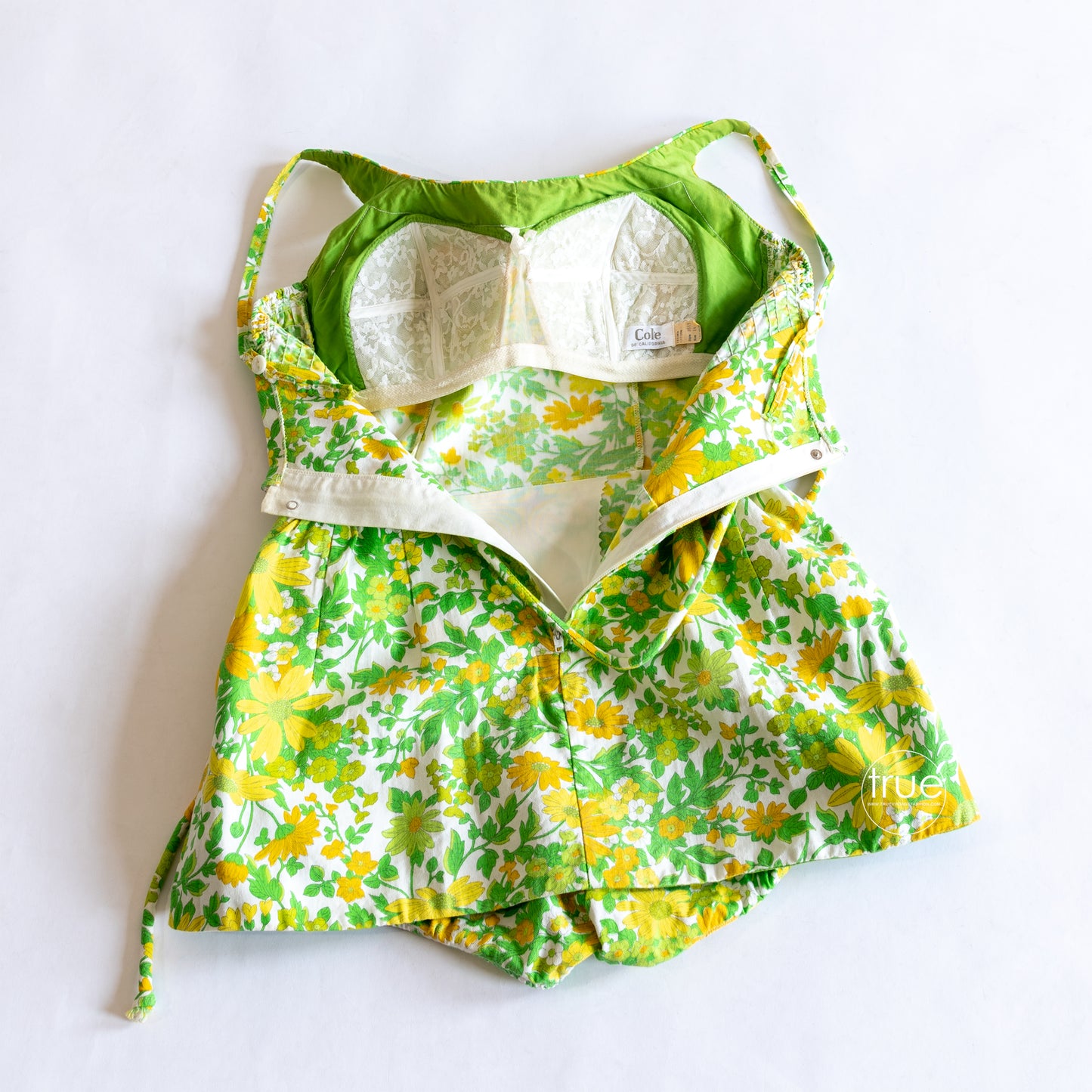 vintage 1960's romper ...fun COLE of California daisy print shorts convertible romper playsuit swimsuit