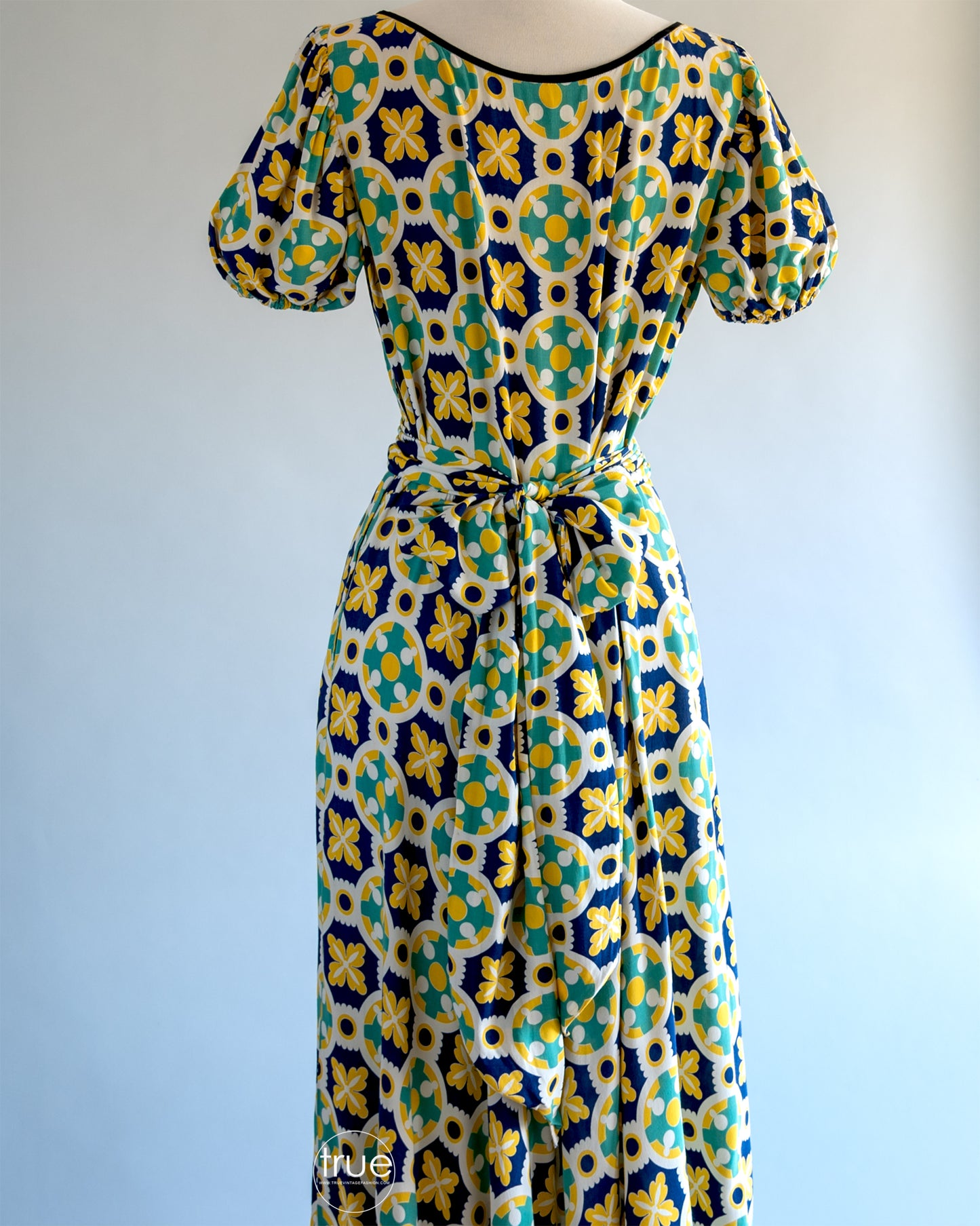 vintage 1930’s - early 1940’s dress ...Dale Hunter of California midi dress with a fun rounded and flounced hem