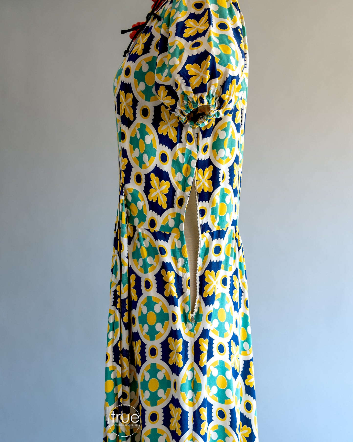 vintage 1930’s - early 1940’s dress ...Dale Hunter of California midi dress with a fun rounded and flounced hem