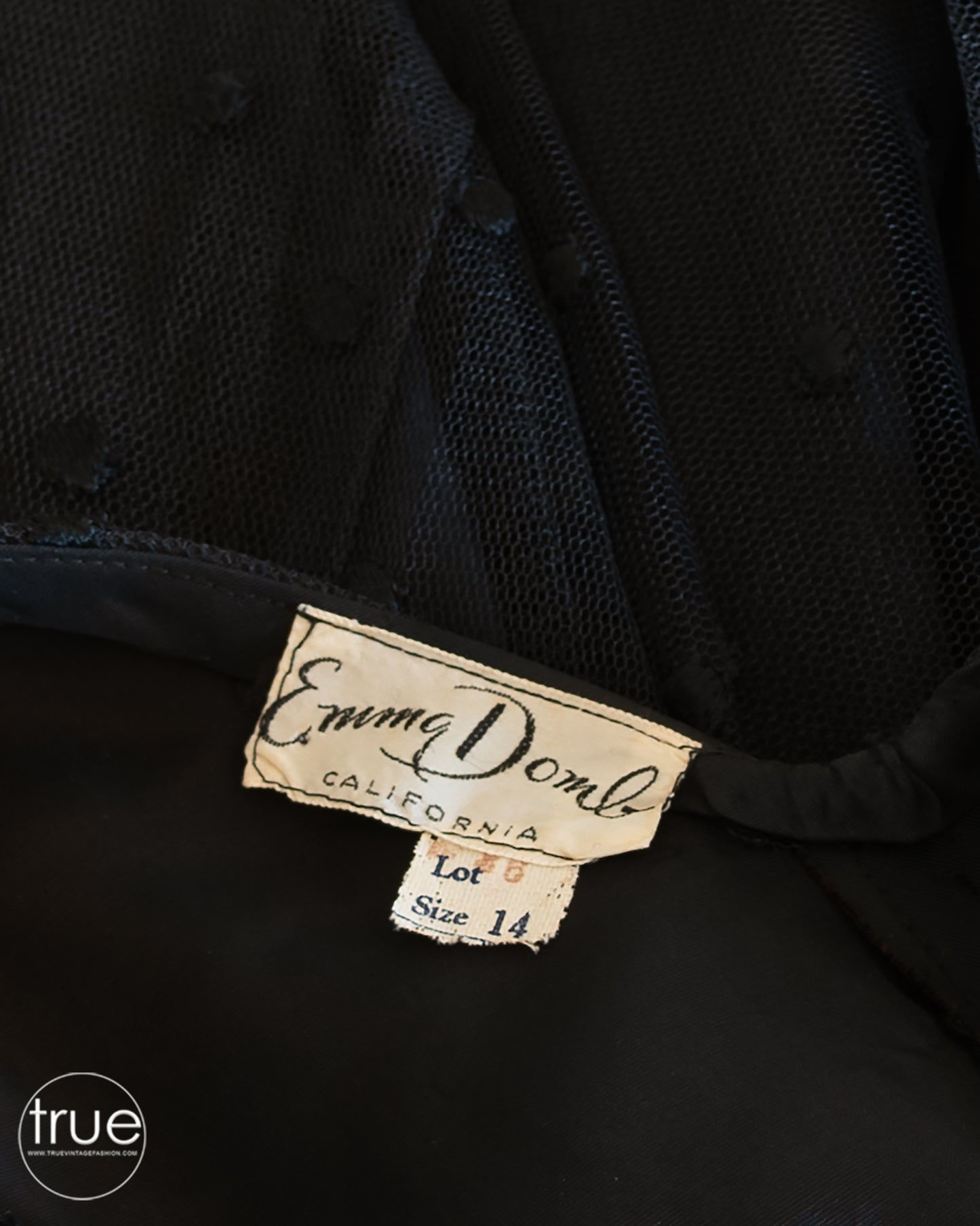 vintage 1950's dress ...fabulous EMMA DOMB black polka dot tulle CHA CHA dress