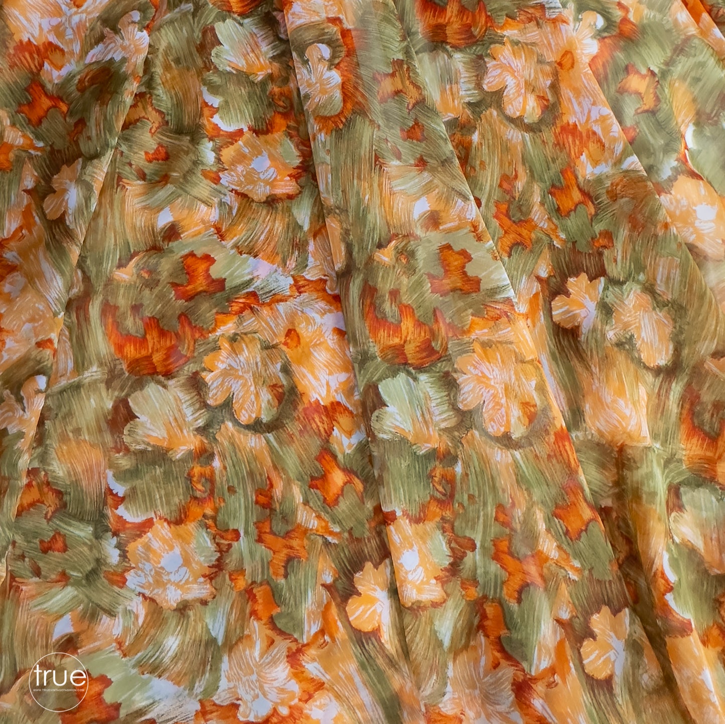 vintage 1970's dress ...glorious DON LUIS de españa sweeping chiffon floral maxi dress