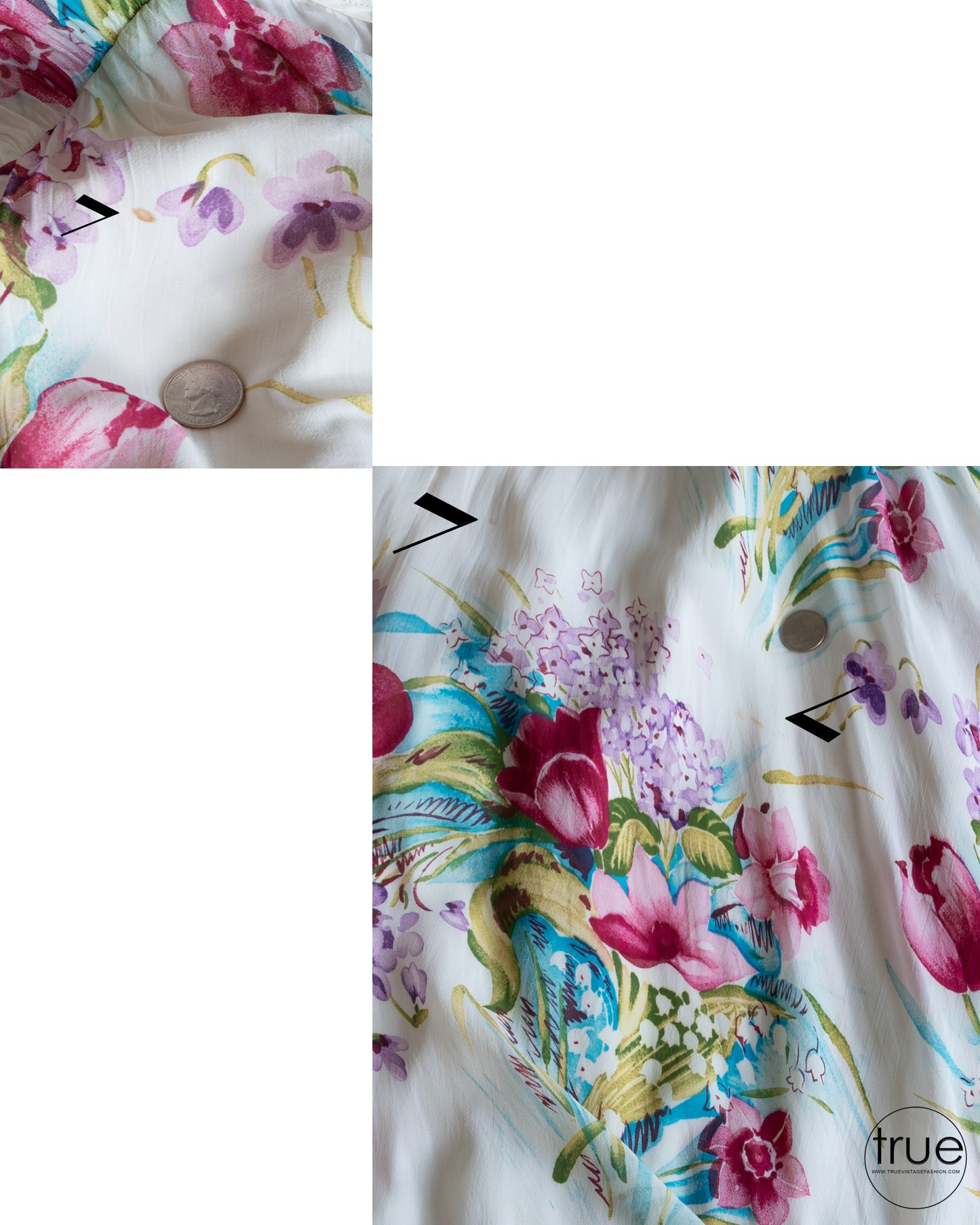 vintage 1940’s dress ...pretty Emma Domb of California floral crepe chiffon goddess dress