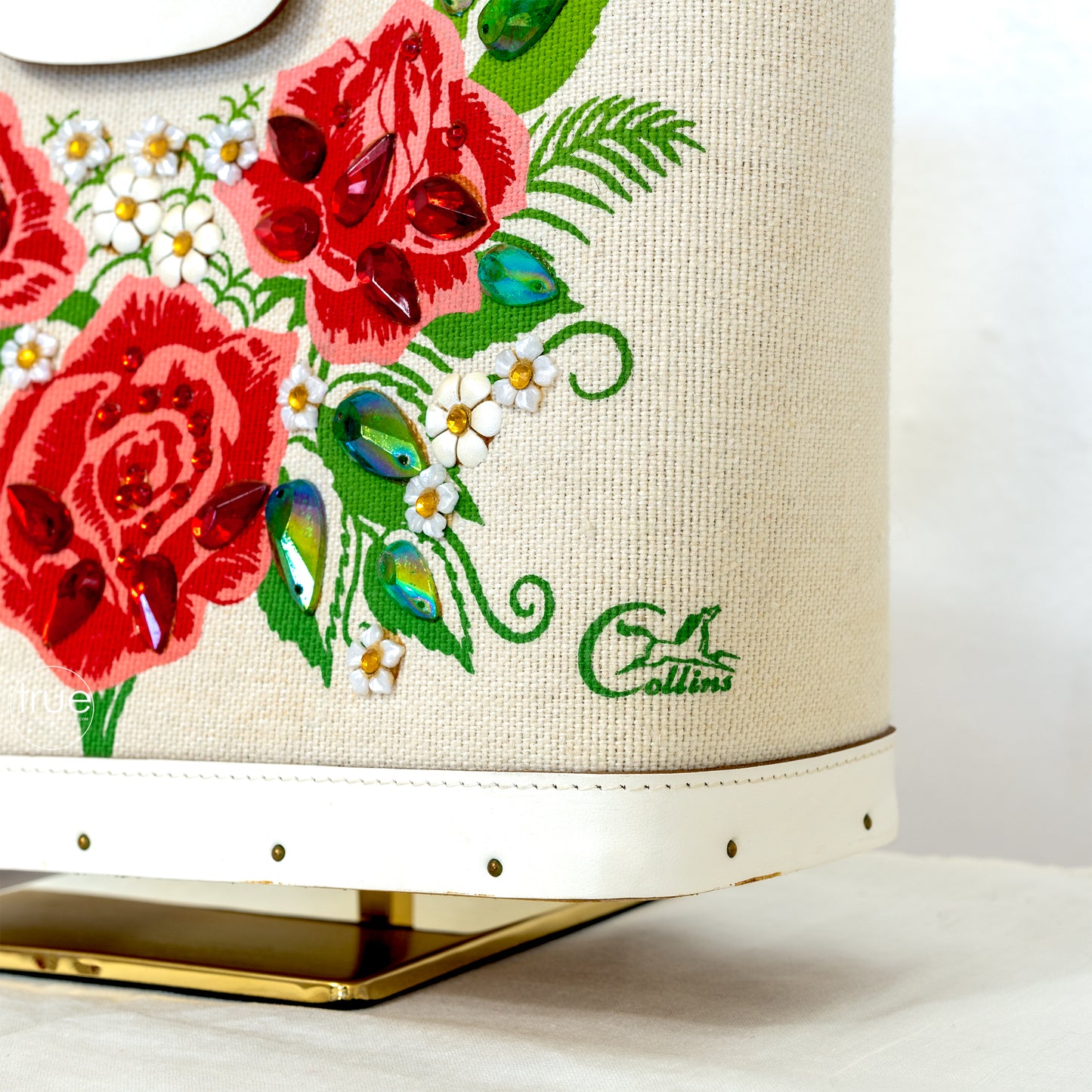 vintage 1960's purse ...deadstock ENID COLLINS of texas jeweled "Radiance" roses purse w/ original tag