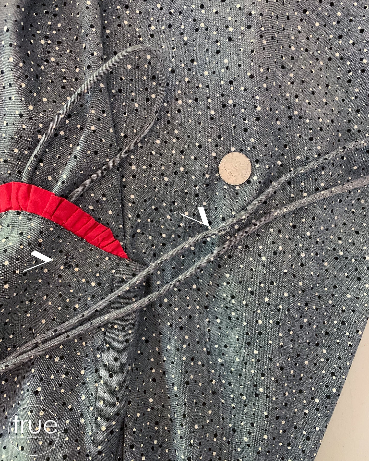 vintage 1950's dress ...fabulous gray with screened POLKA DOTS dress & shrug