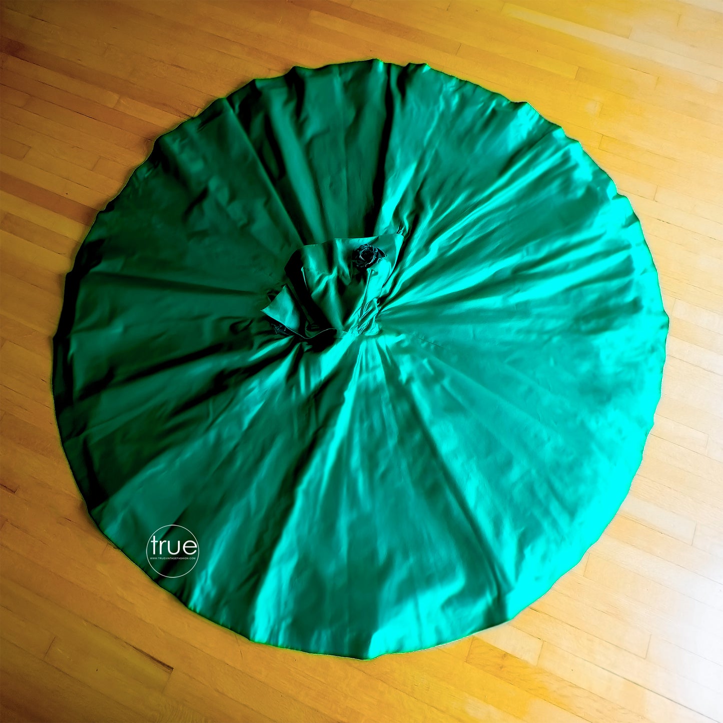 vintage 1950's dress ...truly decadent SAKS FIFTH AVENUE emerald green silk asymmetrical dress