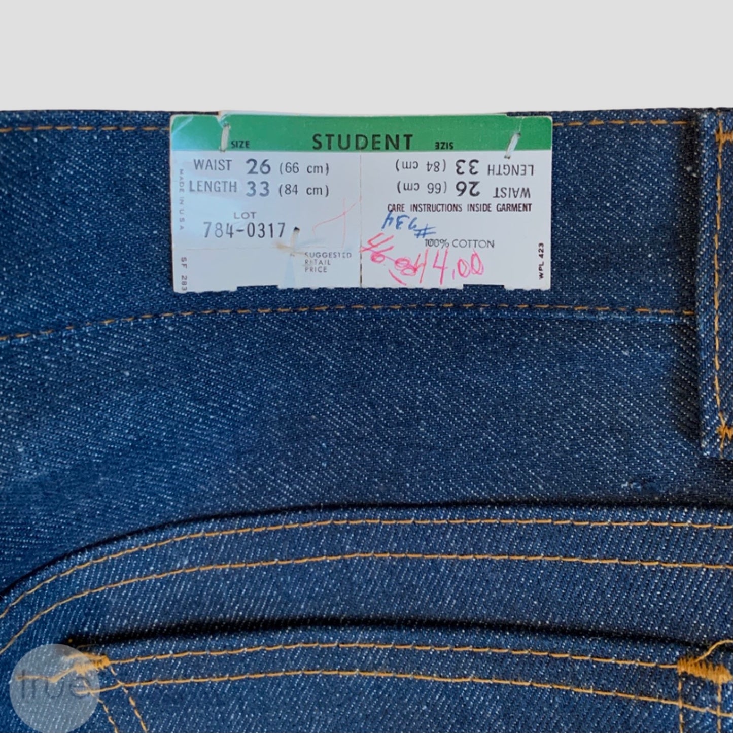 vintage 1970's jeans ...DEADSTOCK never worn Levi's orange tab bell bottom jeans 26/33
