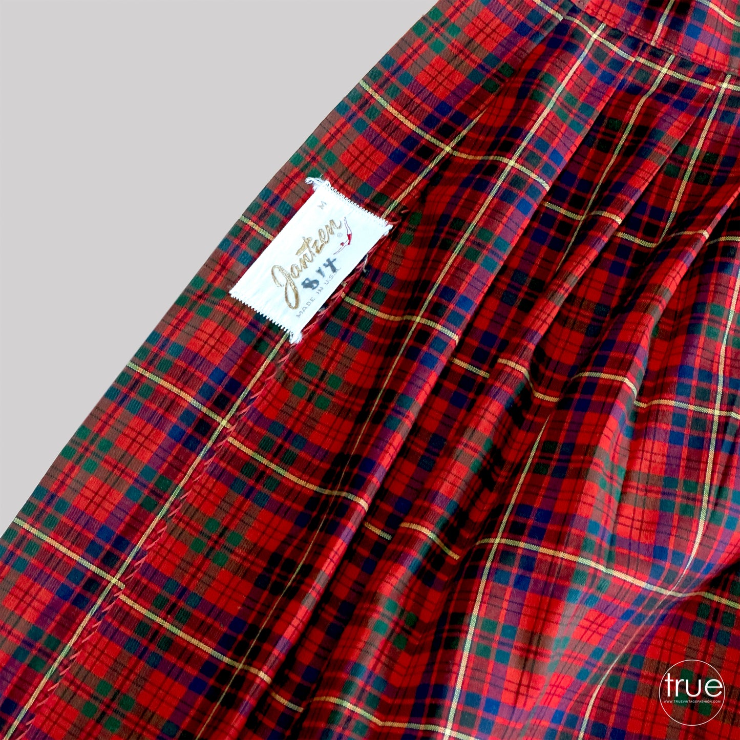 vintage 1940's playsuit ...rare JANTZEN plaid 3pc shorts skirt & top playsuit