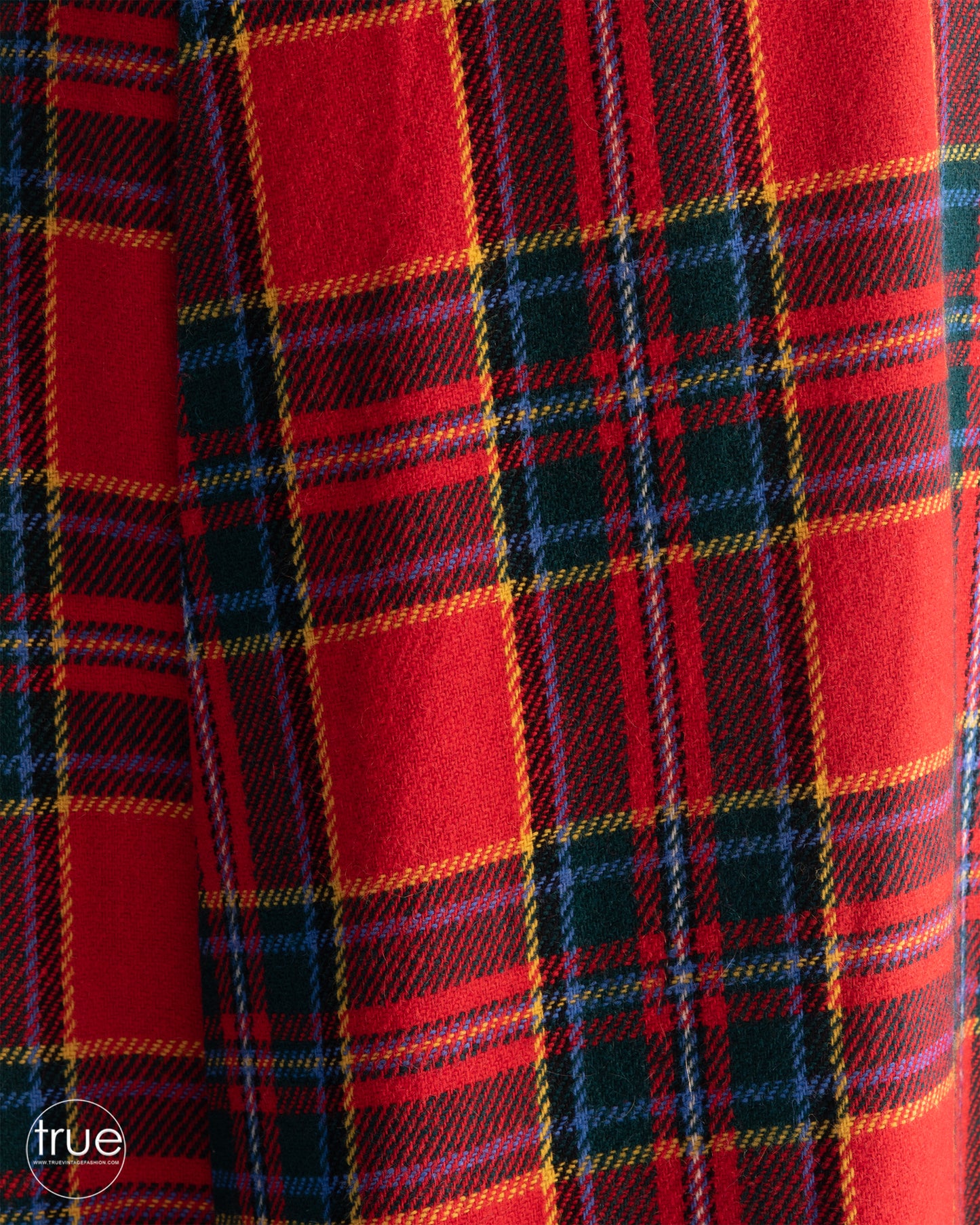 vintage 1970's dress ...classic LANZ Original red tartan plaid pinafore wrap dress
