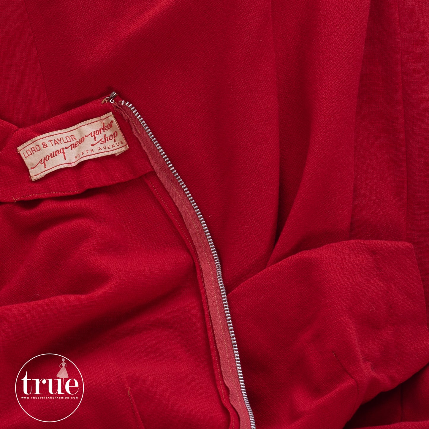 vintage 1950's dress ...classic Lord & Taylor red wool dress