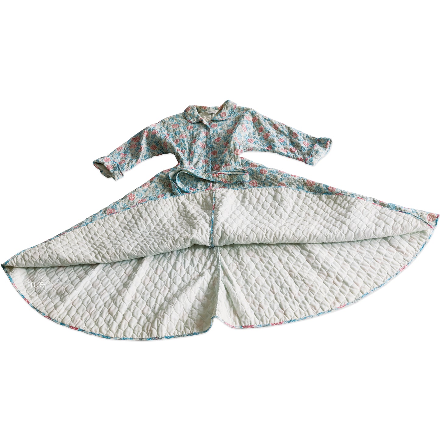 vintage 1950's dress ...dreamy LOUNGEES quilted dressing gown robe dress