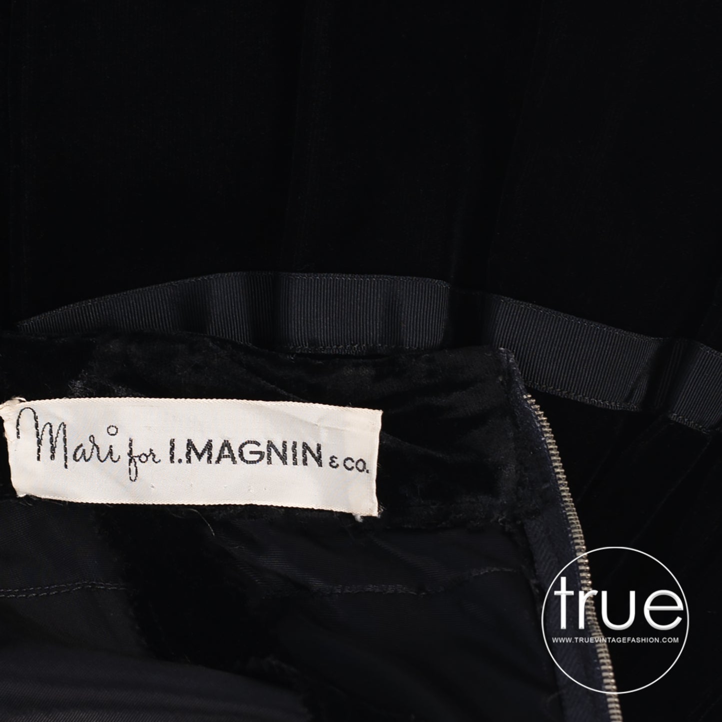 vintage 1950's dress ...Luis Mari for I.Magnin & Co black velvet bubble dress