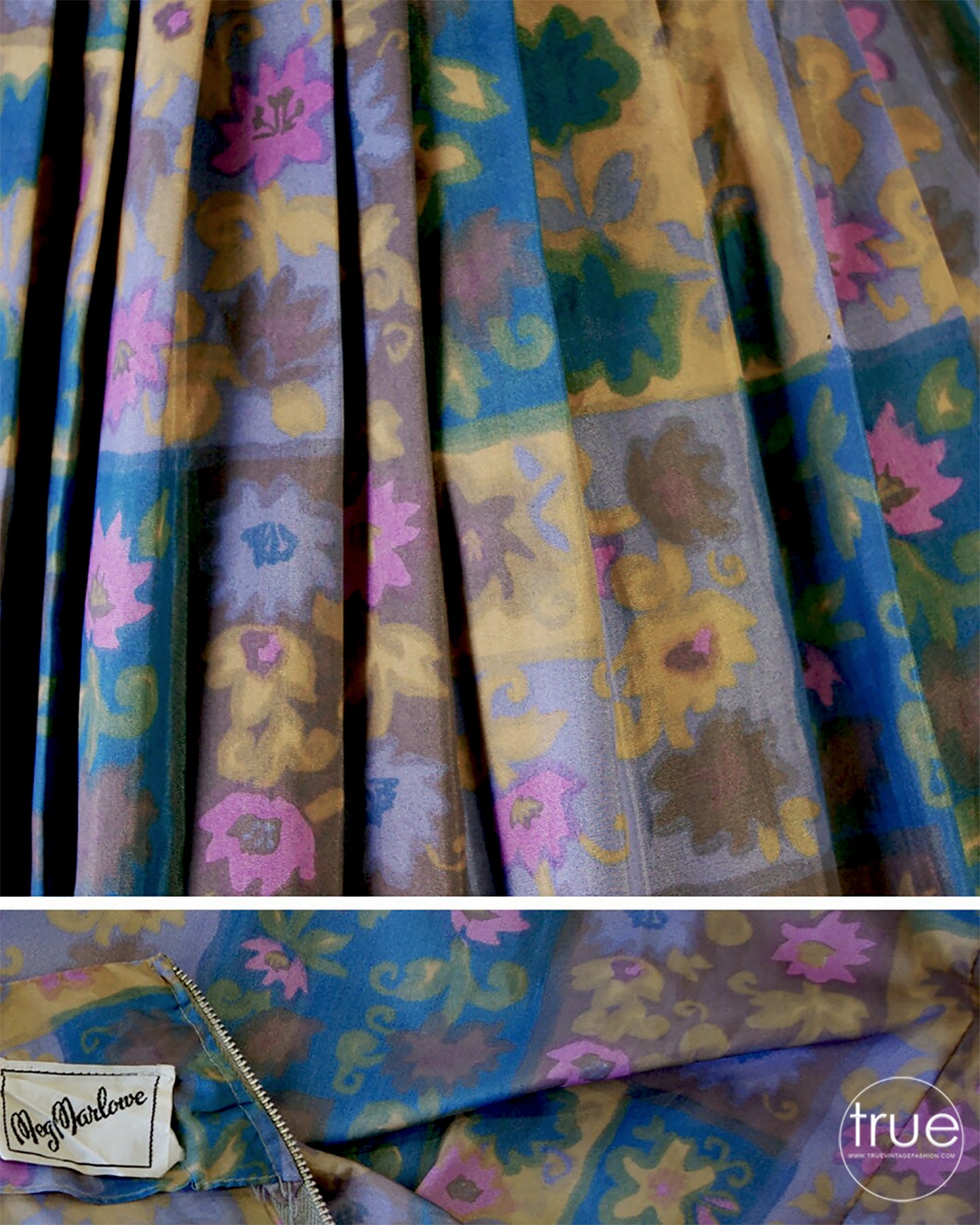 vintage 1950's dress ...pretty MEG MARLOWE summer to autumn floral dress
