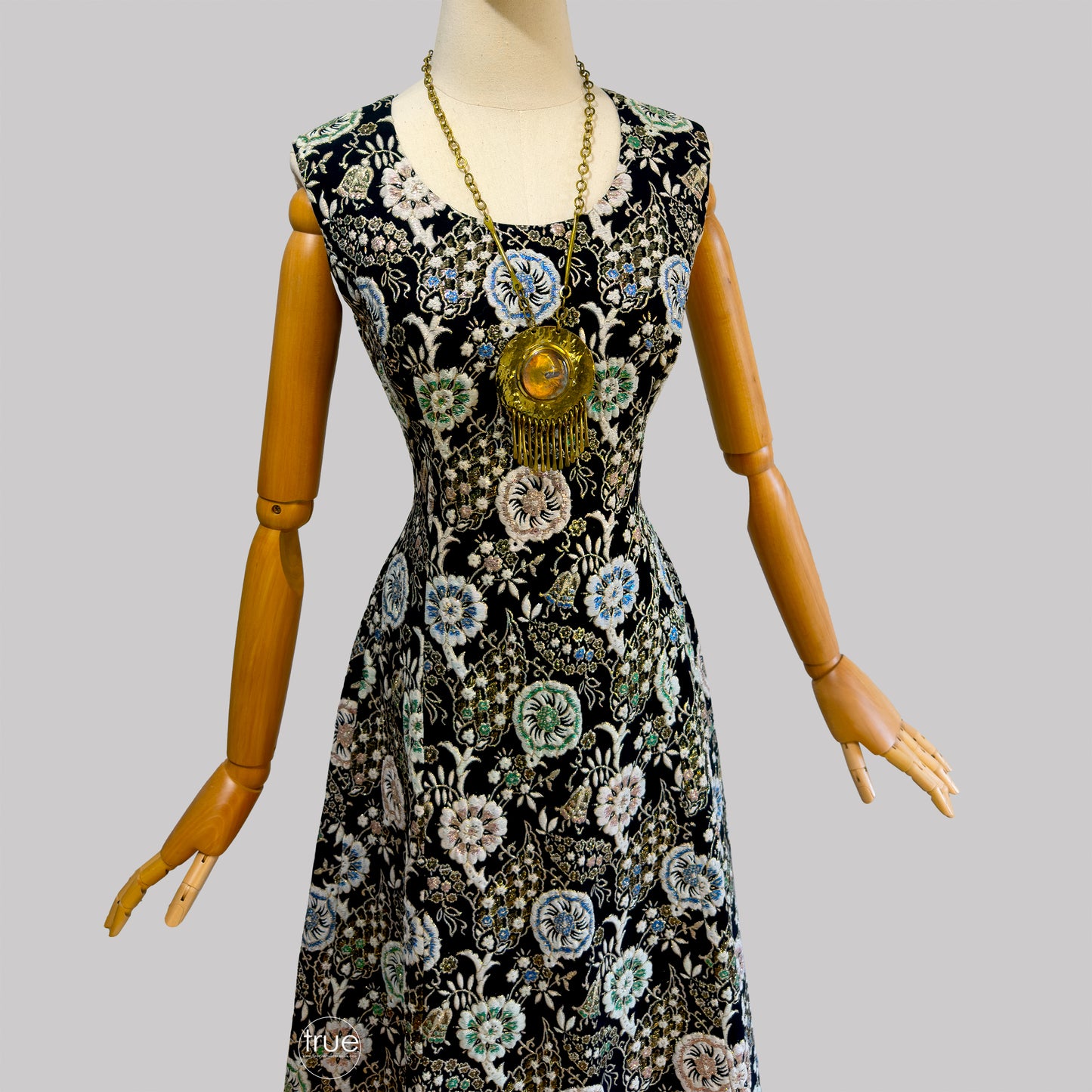vintage 1960's dress ...magical rich metallic brocade midi dress