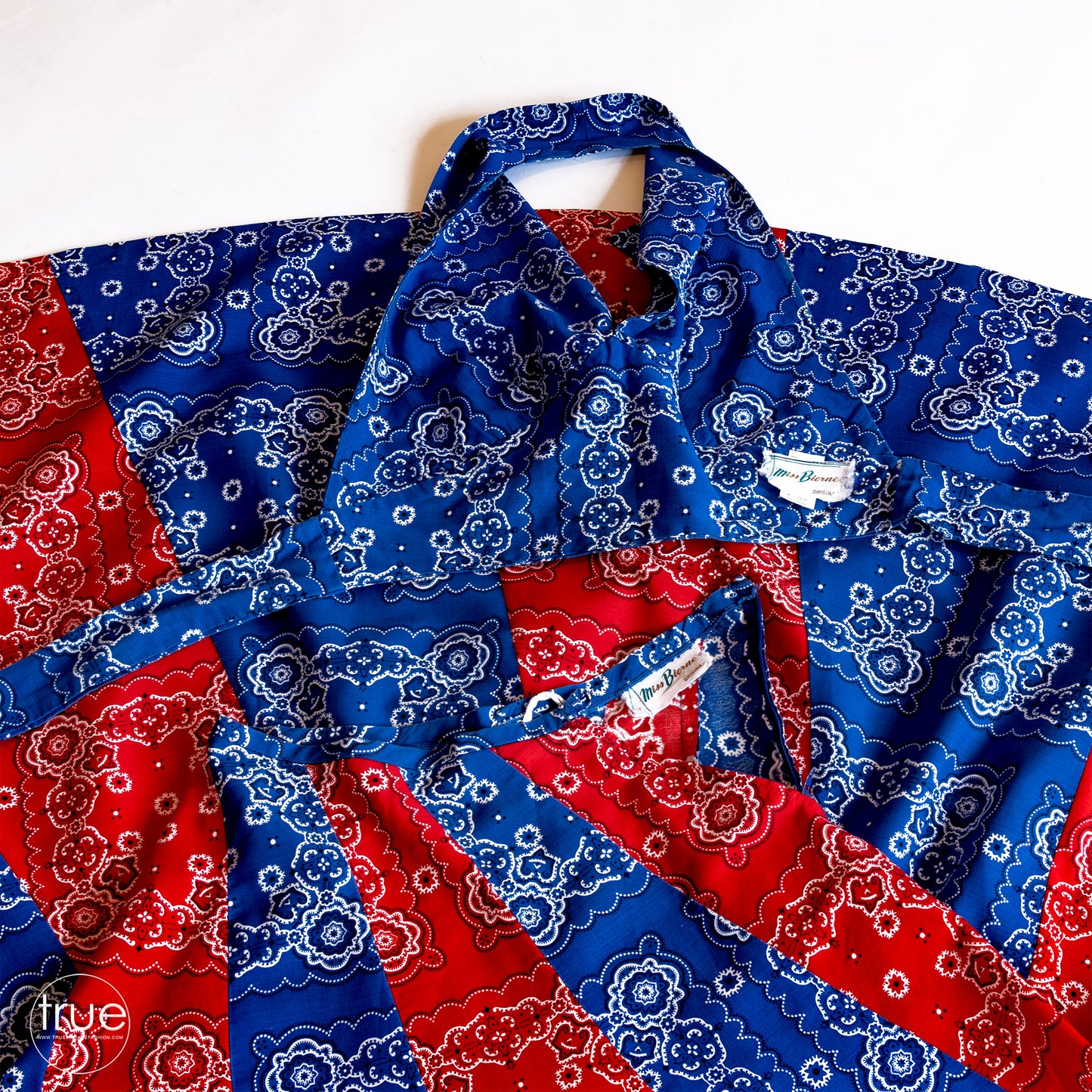 vintage 1970's 2 piece dress ...festival ready MISS BIERNE original 2pc skirt & maxi bandana patchwork set