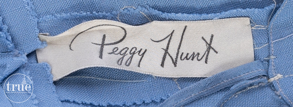 vintage 1950's dress ...gorgeous Peggy Hunt sky blue linen nude illusion bombshell wiggle dress