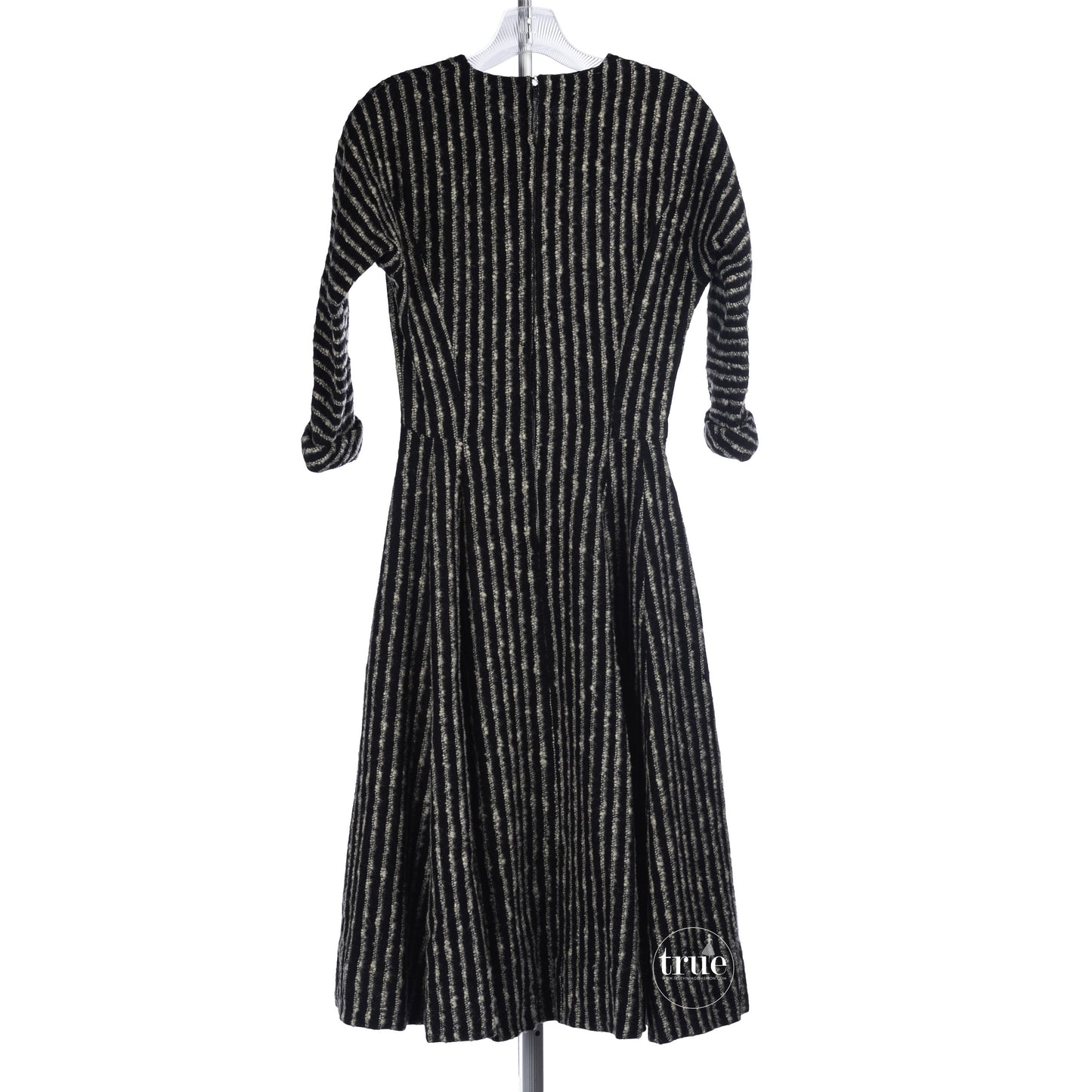 vintage 1950's dress ...striped wool sweater full skirt dress