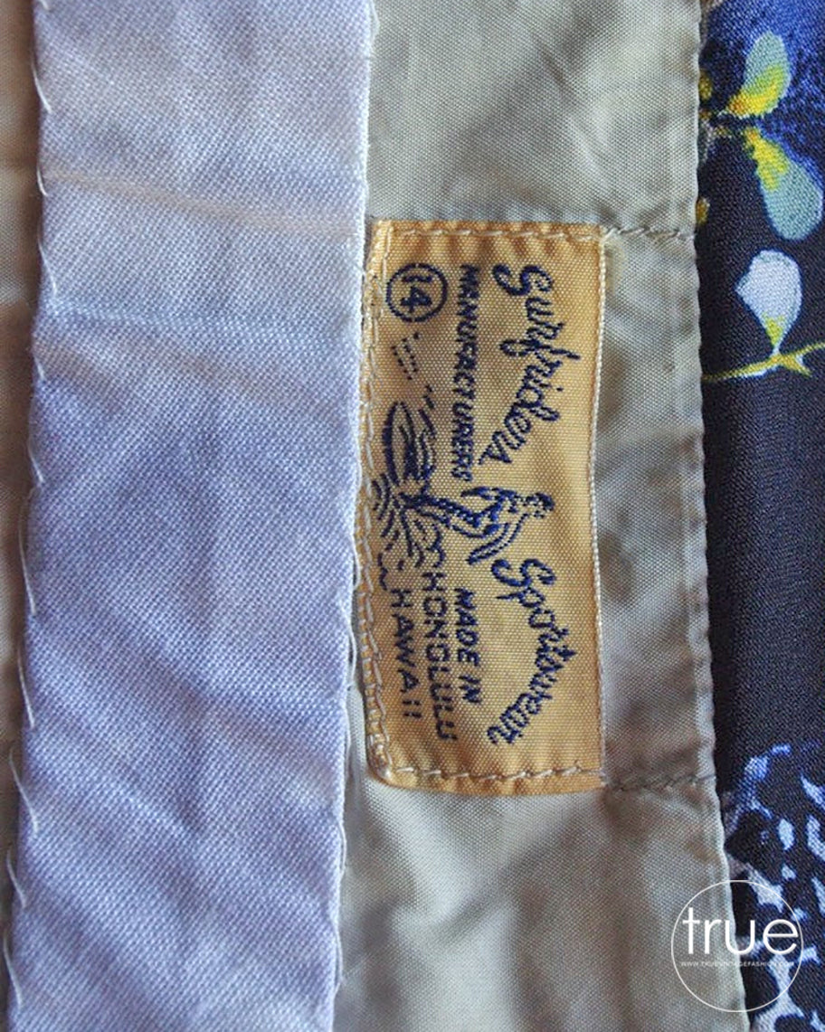 vintage 1950's dress ...classic Surfriders Sportswear hawaiian rayon sarong dress