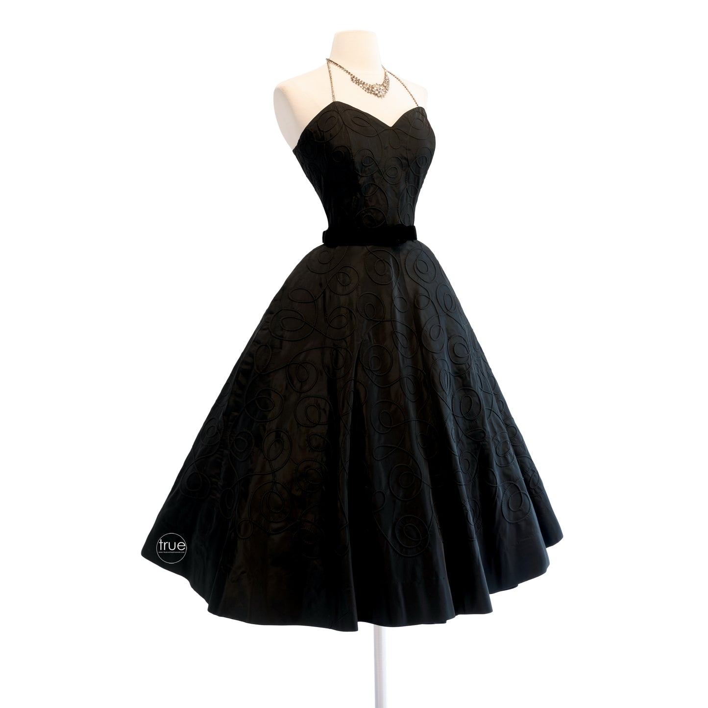 vintage 1950's dress ...classic Suzy Perette black corded full skirt dress & bolero