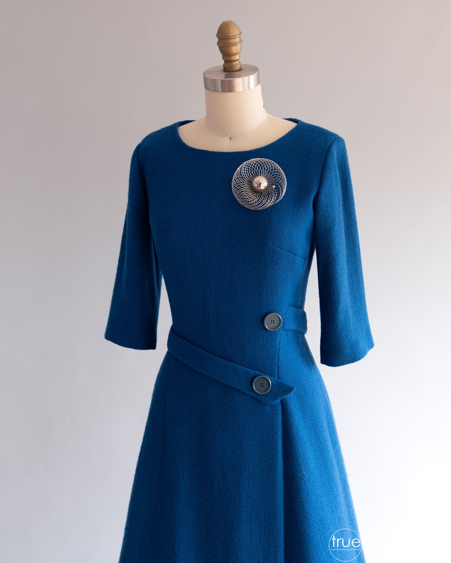 vintage 1960's dress ...timeless Suzy Perette blue bouclé dress