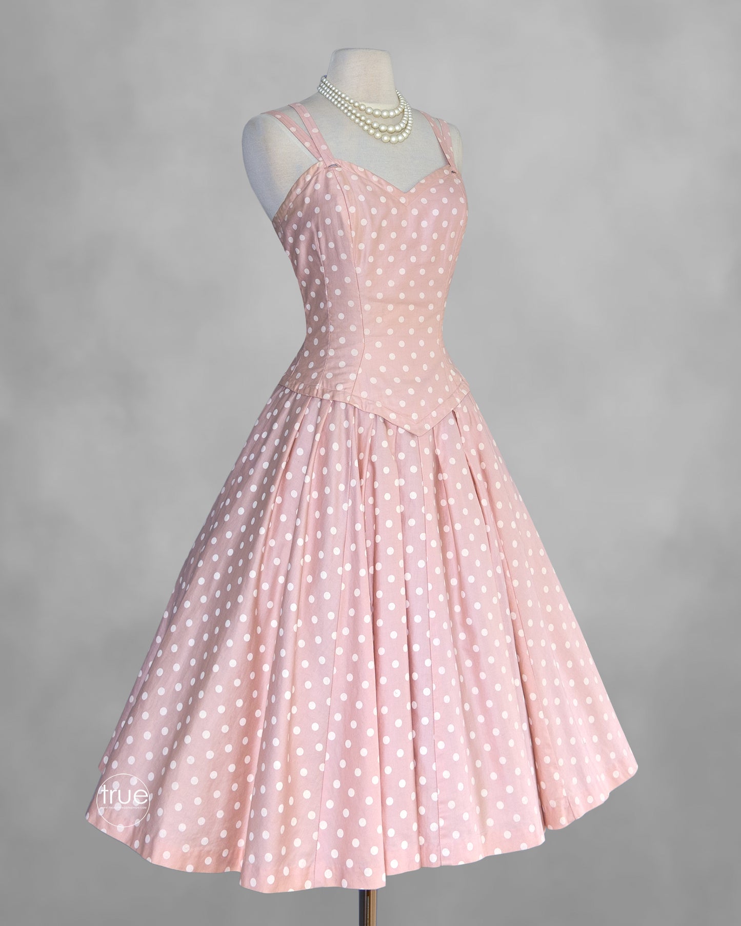 vintage 1950's dress ...classic beauty Suzy Perette new york pink polka dot dress & jacket