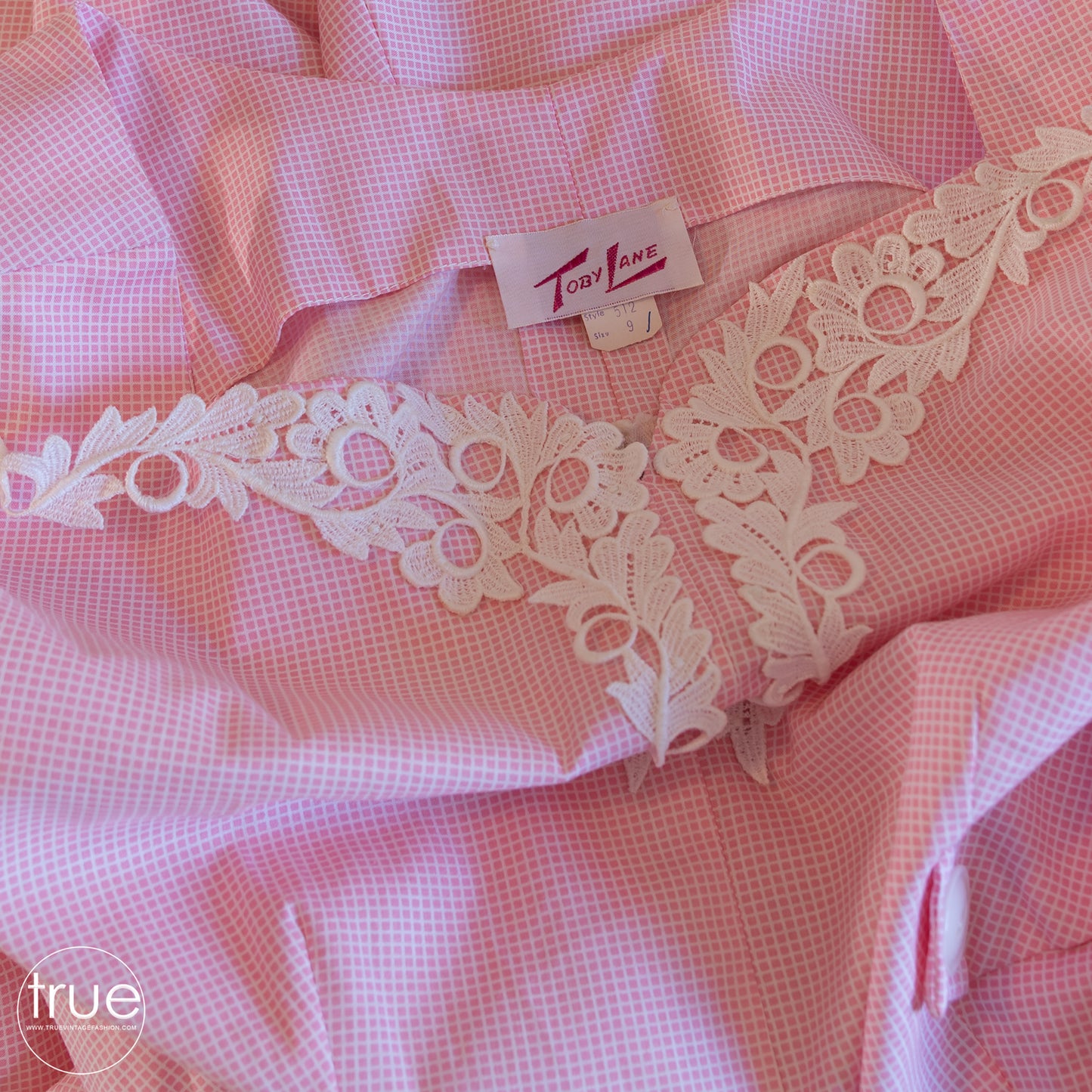 vintage 1950's dress ...deadstock Toby Lane pink checked cotton dress