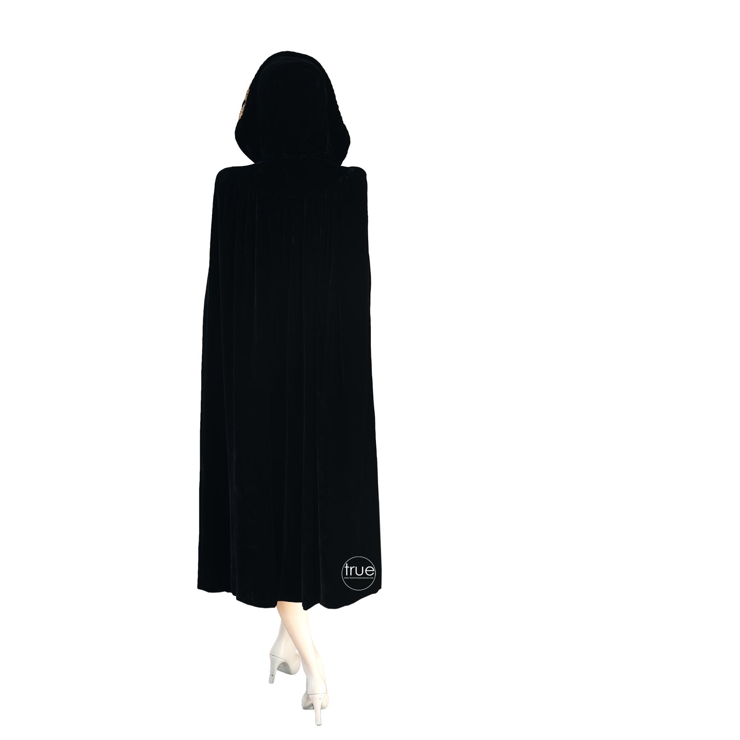 vintage 1930's cape ...decadent black velvet hooded opera cape