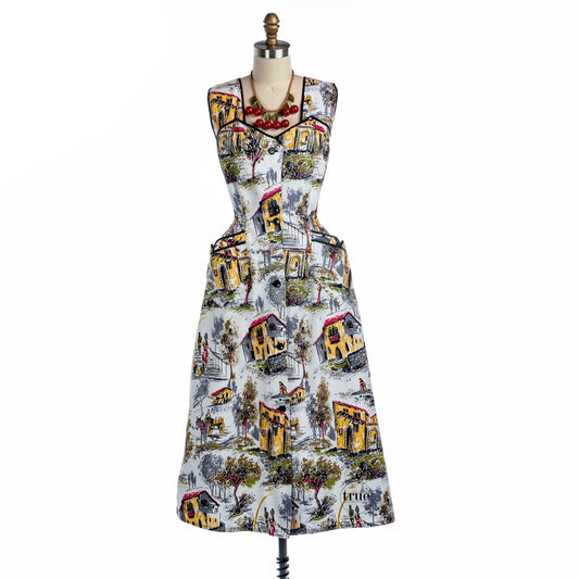 vintage novelty print dress
