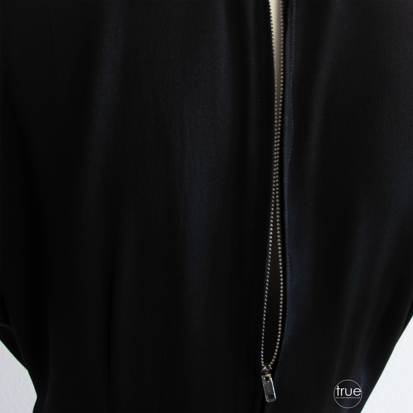 vintage 1940's dress ...jet black slinky crepe keyhole noir dress