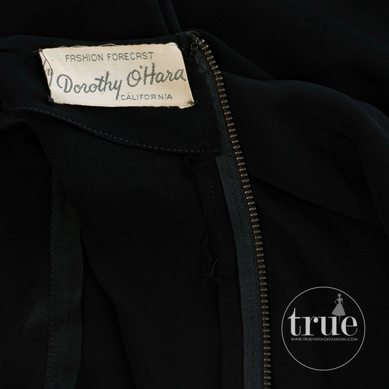 vintage 1940's dress ...exquisite Dorothy O'Hara black origami dress