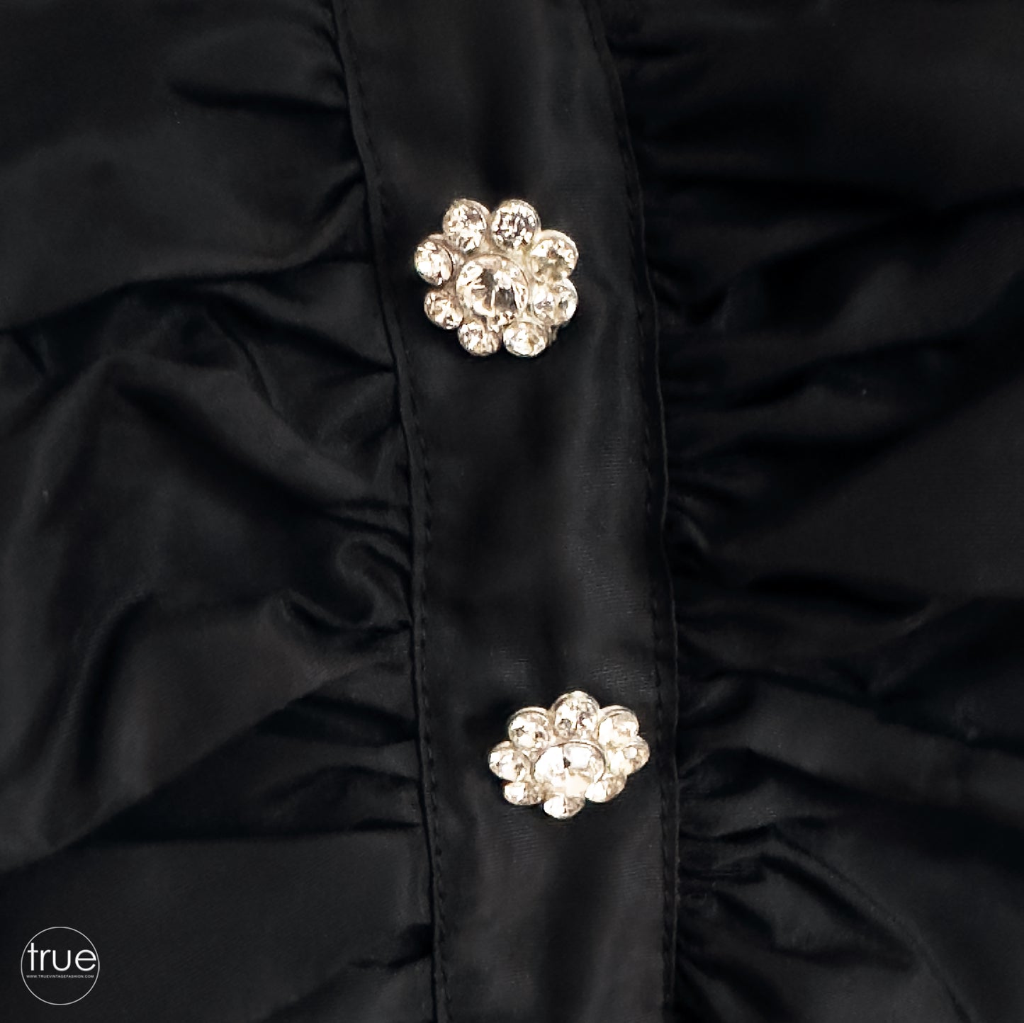 vintage 1940's dress ...timeless black taffeta layers halter dress