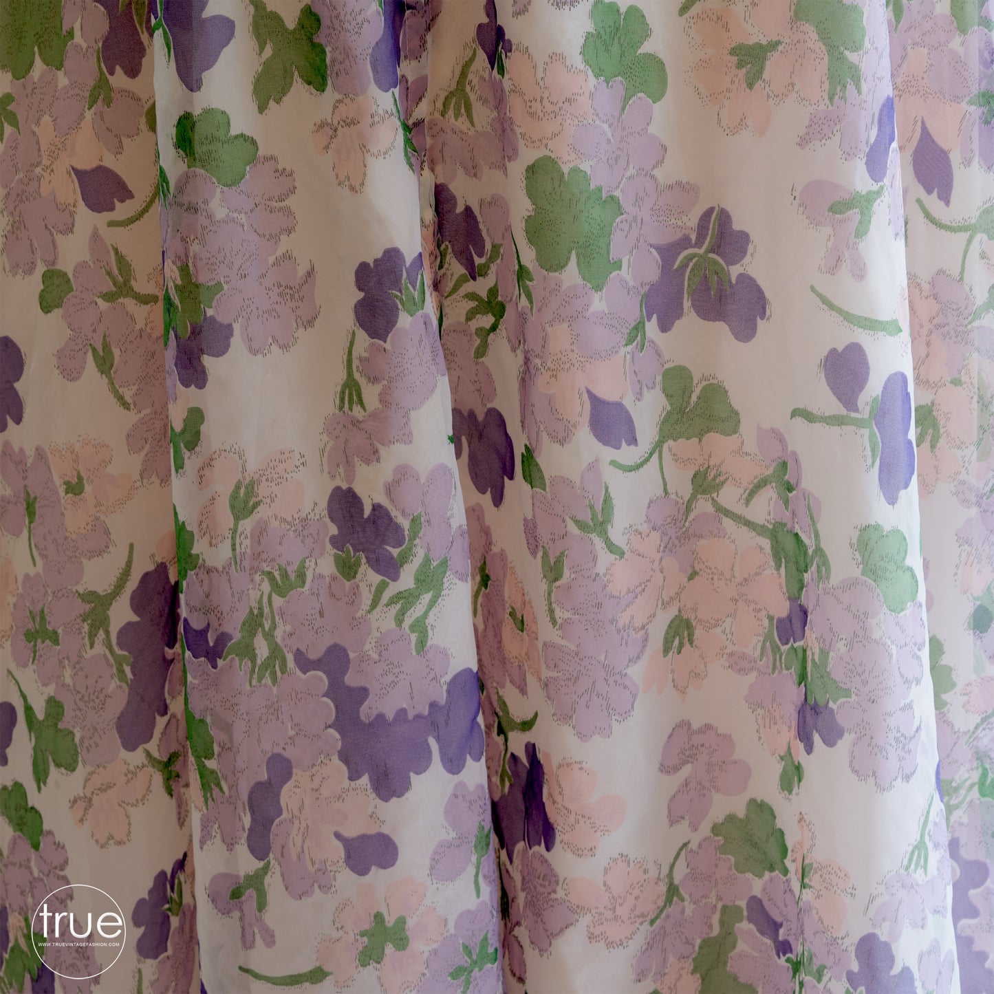 vintage 1940's dress ...ethereal floaty spring floral dressing gown unworn