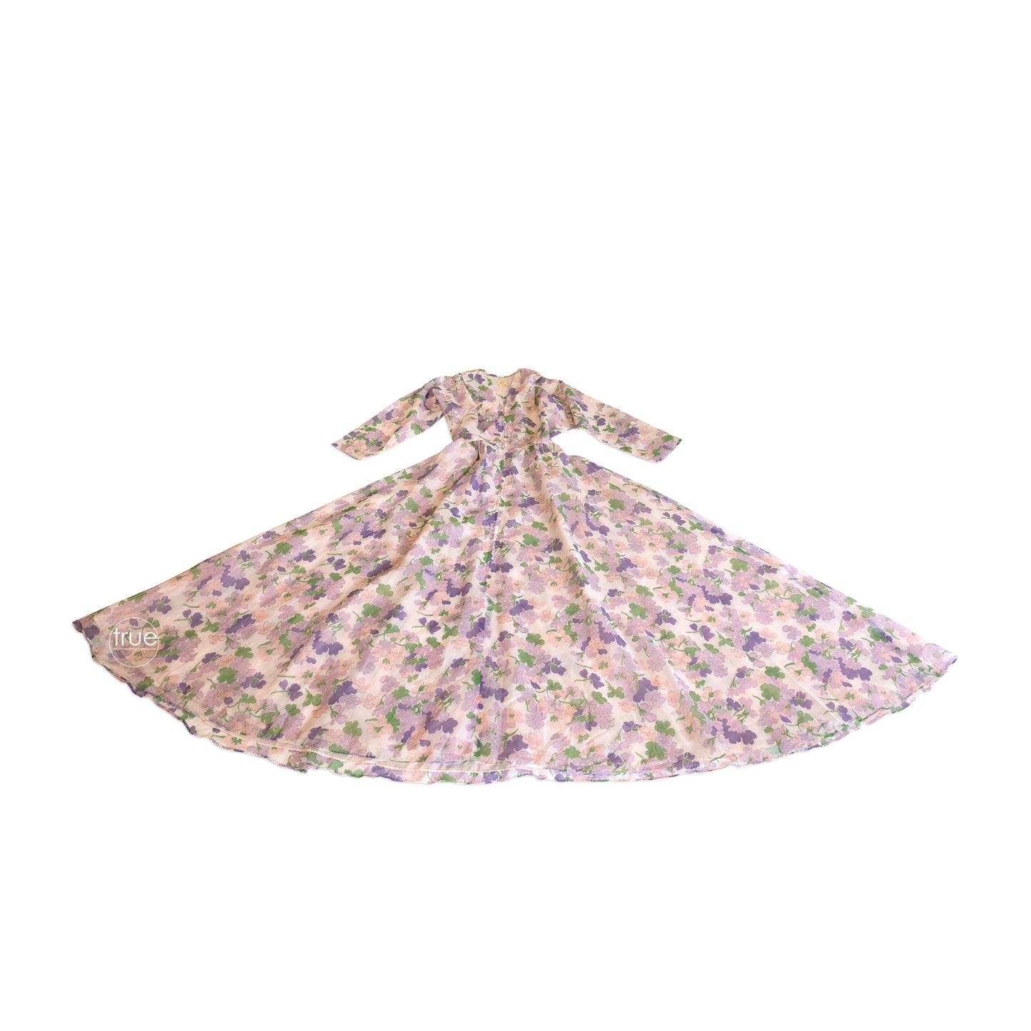 vintage 1940's dress ...ethereal floaty spring floral dressing gown unworn