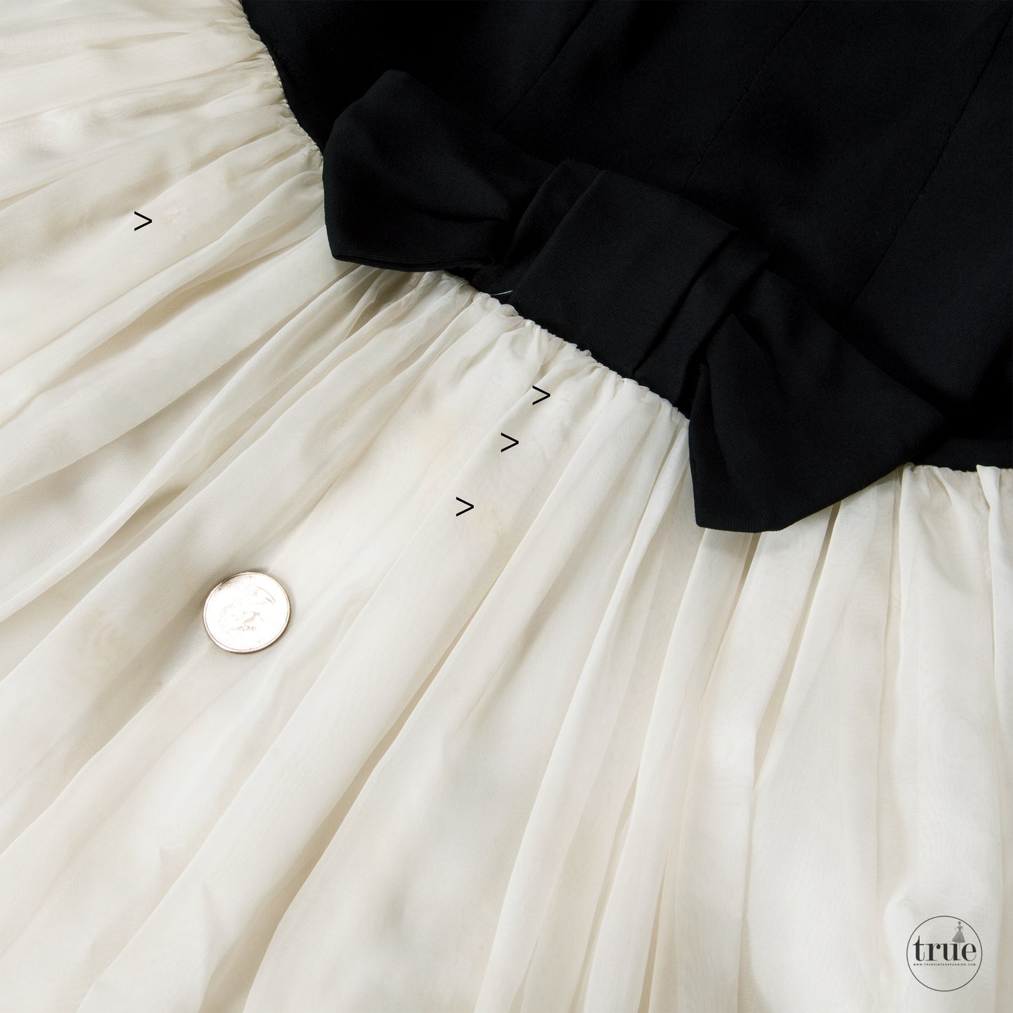 vintage 1950's dress ...fluffy embroidered cream chiffon 3 layer skirt and crepe bodice