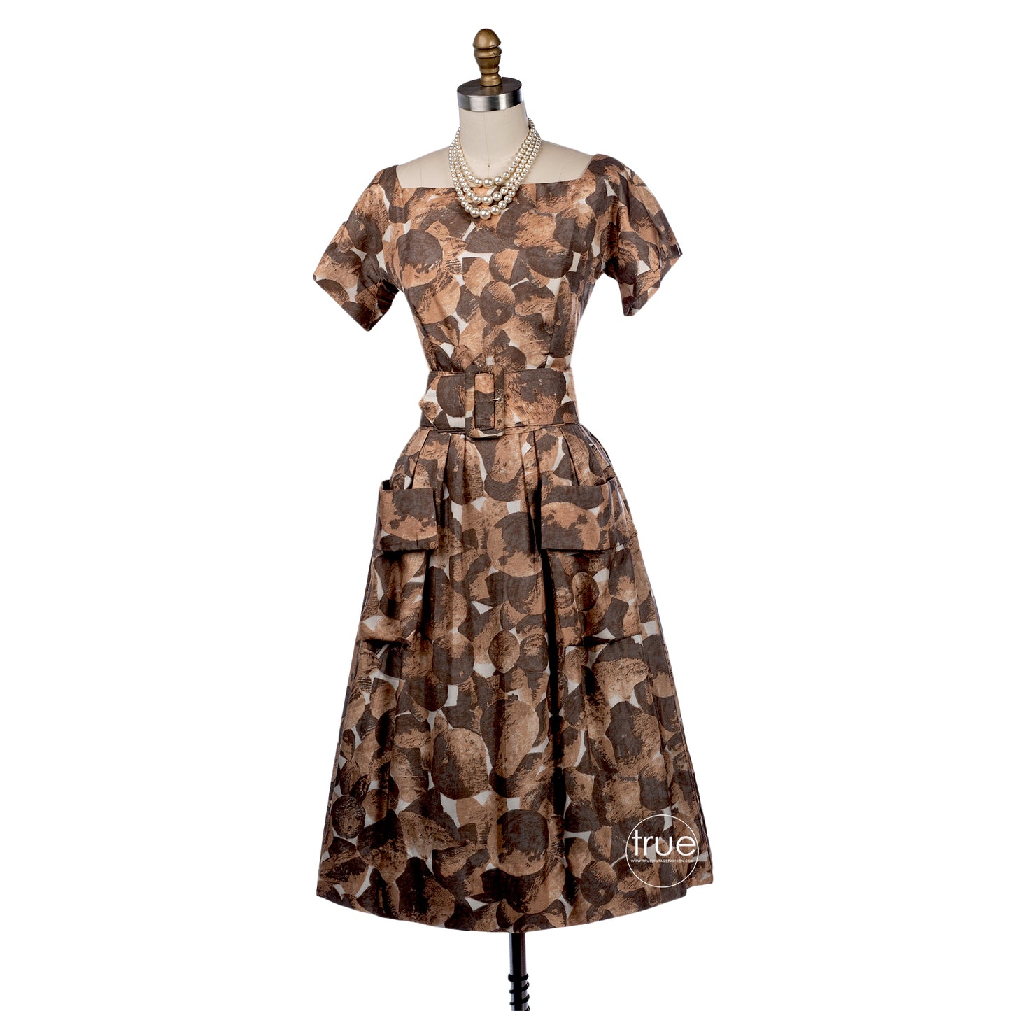 vintage 1950's dress ...autumn bounty Gigi Young impressionist print dress w/POCKETS!