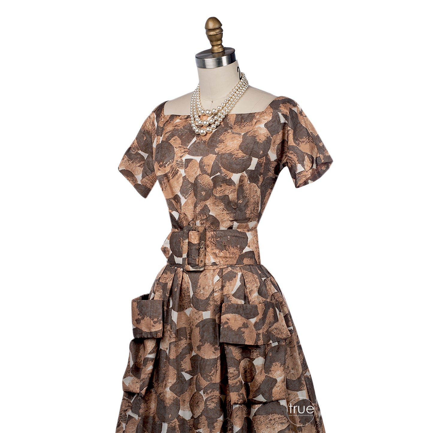 vintage 1950's dress ...autumn bounty Gigi Young impressionist print dress w/POCKETS!