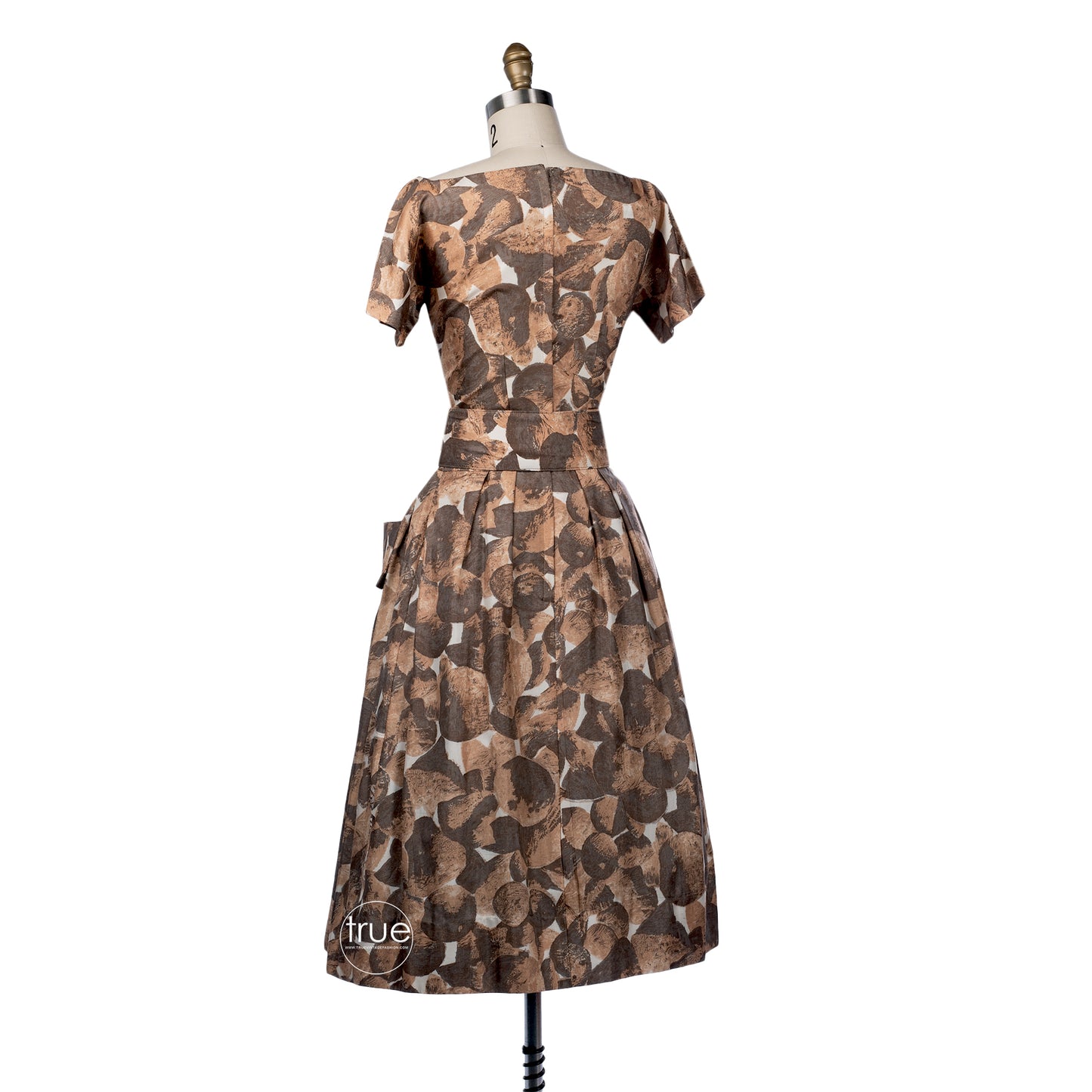 vintage 1950's dress ...autumn bounty Gigi Young impressionist print dress w/POCKETS!